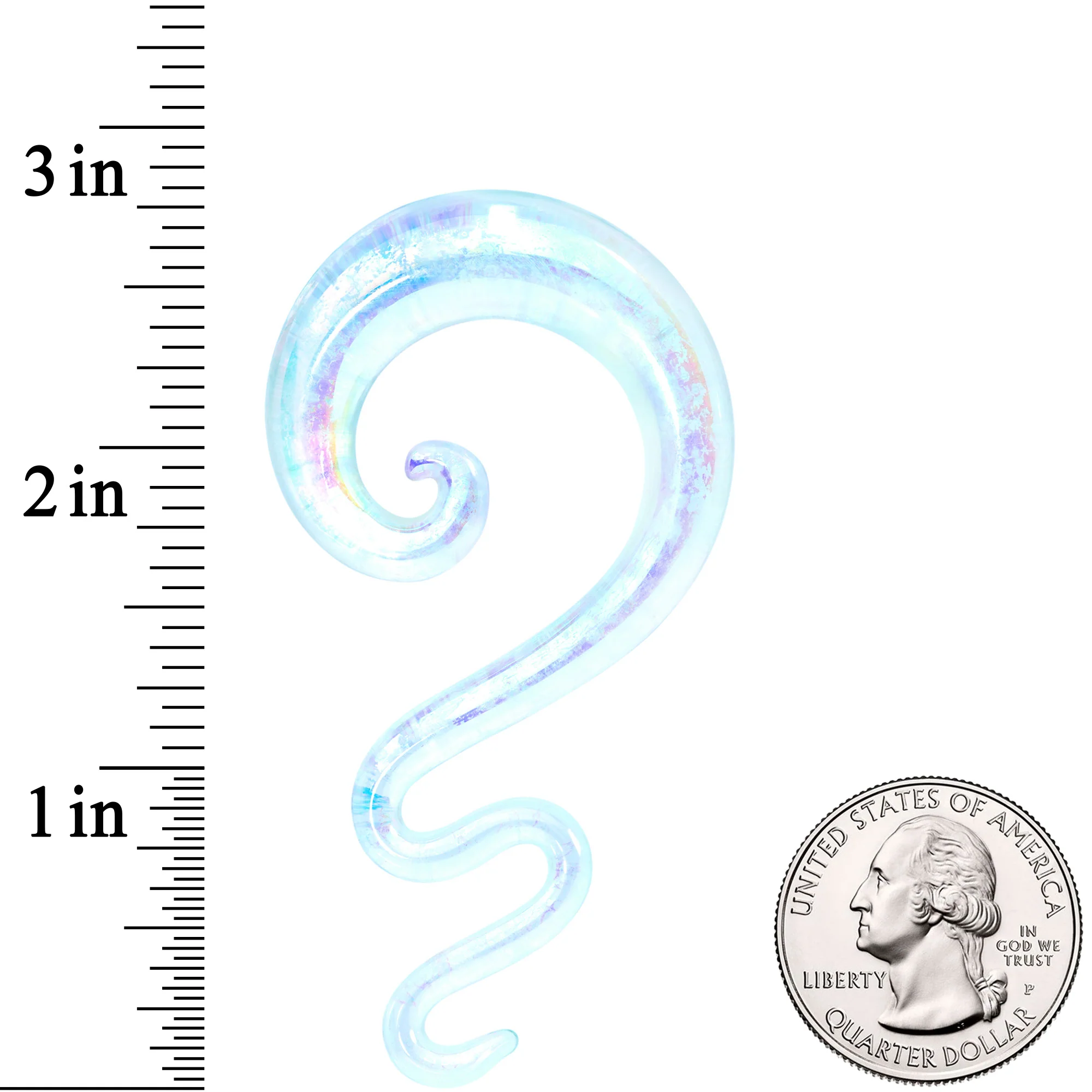 00G Iridescent Clear Glass Zig Zag Spiral Taper Set - Image 3