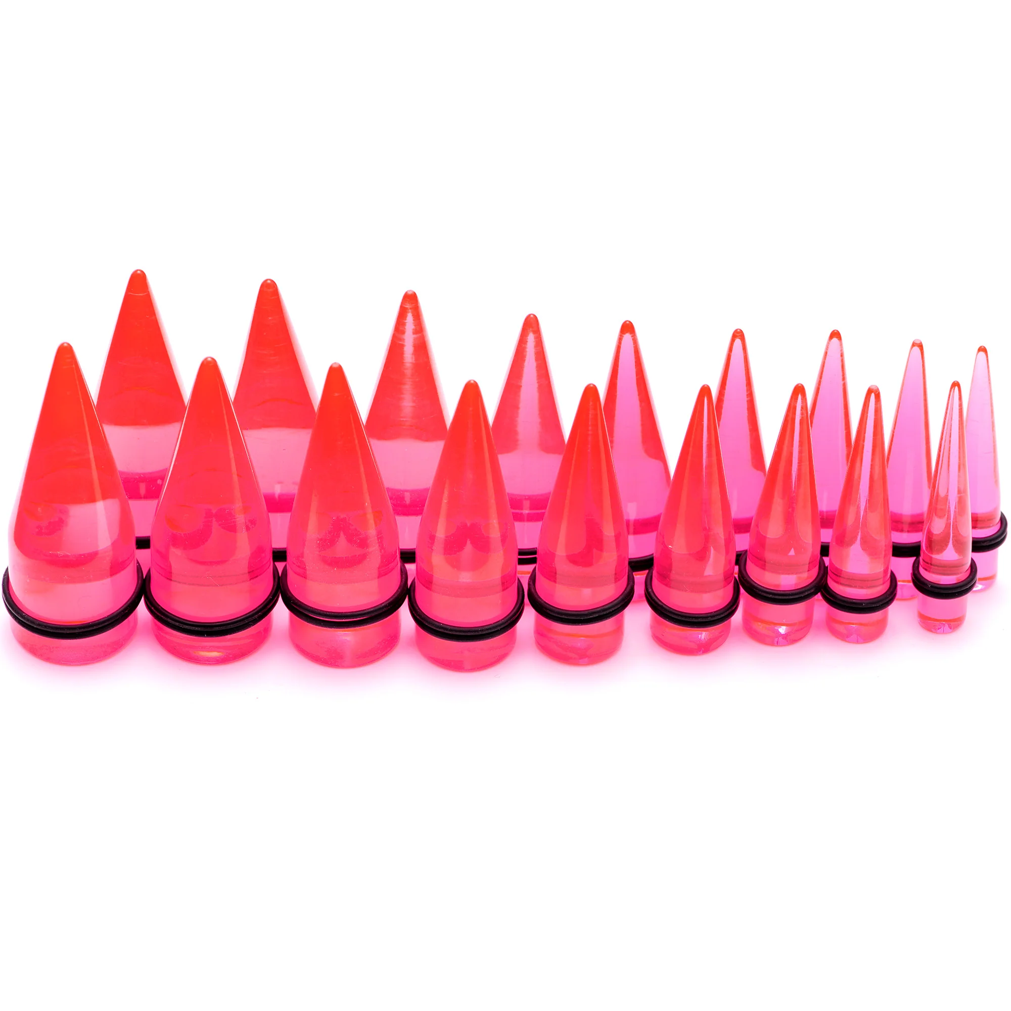 00G to 25mm Pink Acrylic Straight Taper Stretching Kit Set of 2 - Image 3
