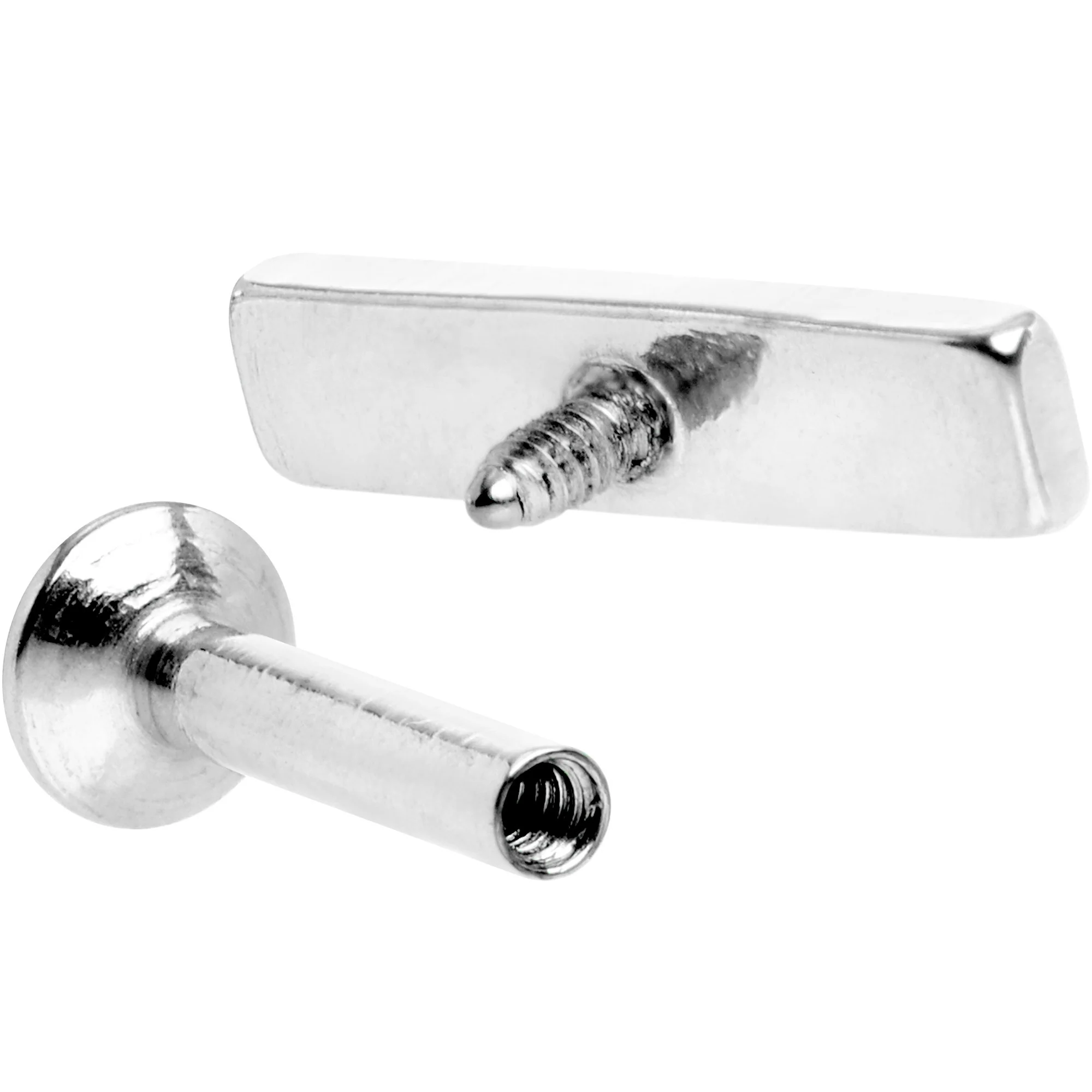 1/4 9mm Steel Rectangle Internal Thread Daith Cartilage Tragus - Image 4