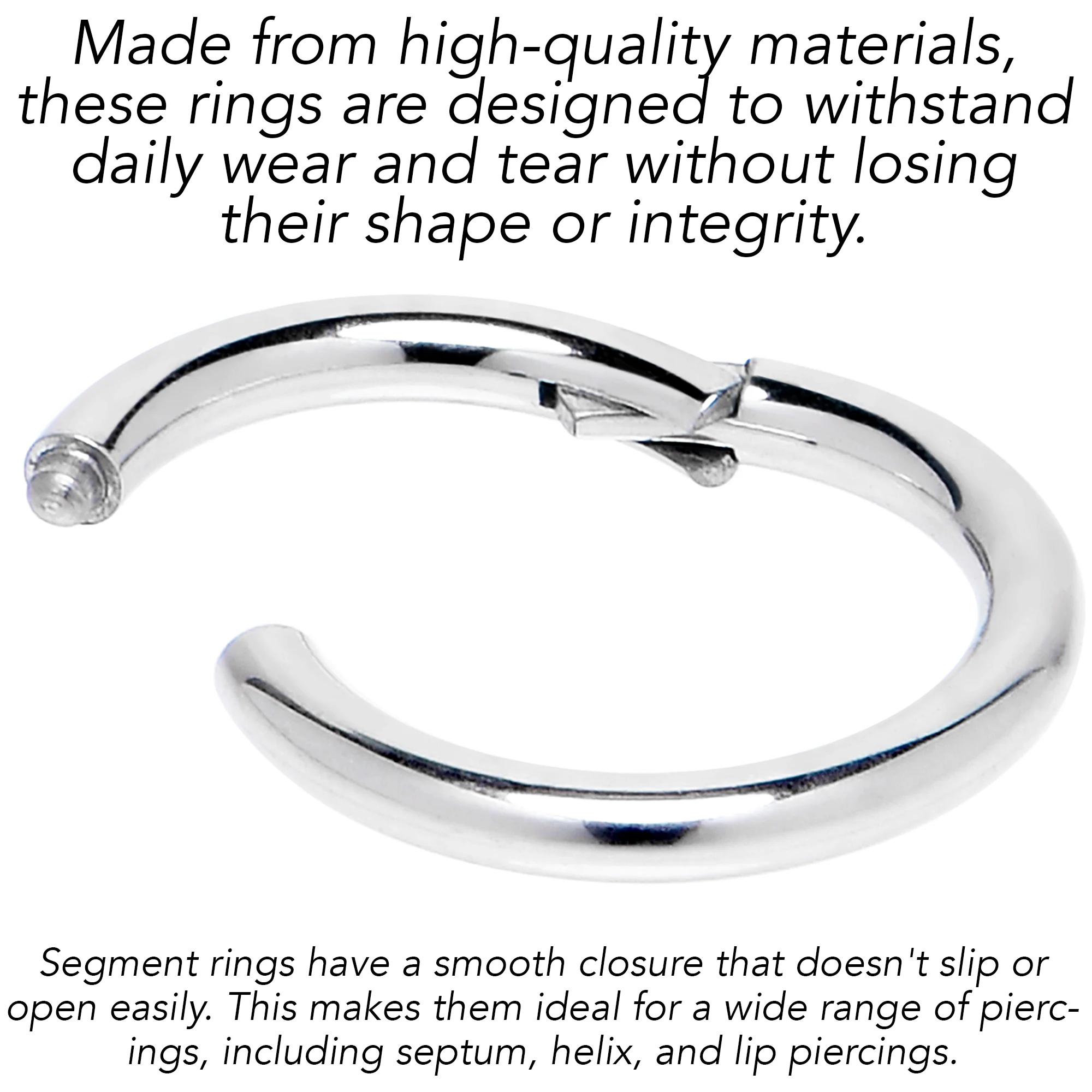 10G 3/8 316L Surgical Steel Precision Hinged Segment Hoop - Image 8