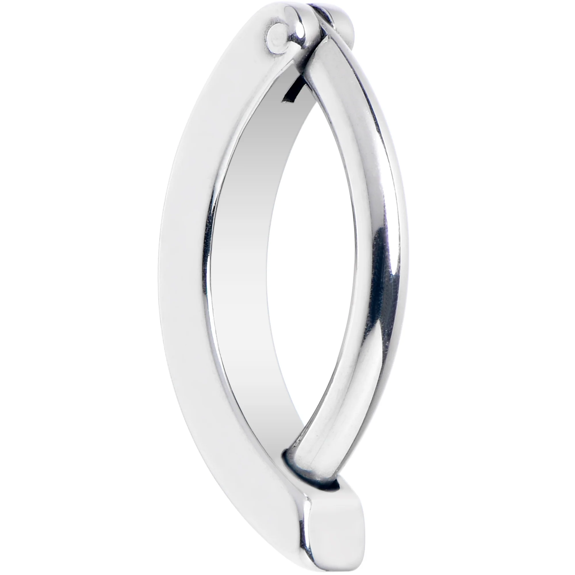 14G 3/8 316L Surgical Steel Smooth Style Hinged Hoop Belly Ring - Image 5