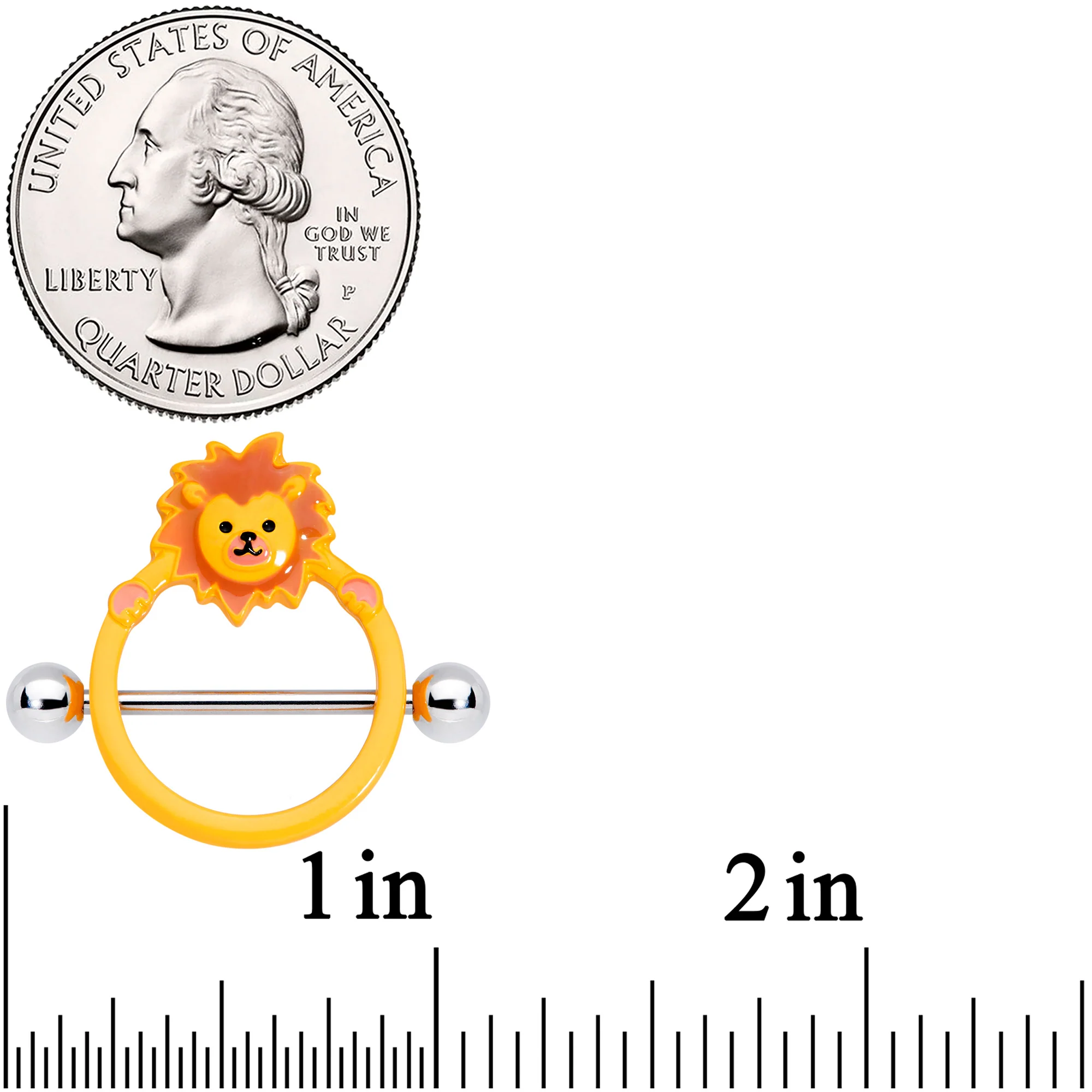 14G 5/8 Loveable Lion Nipple Shield Set - Image 2