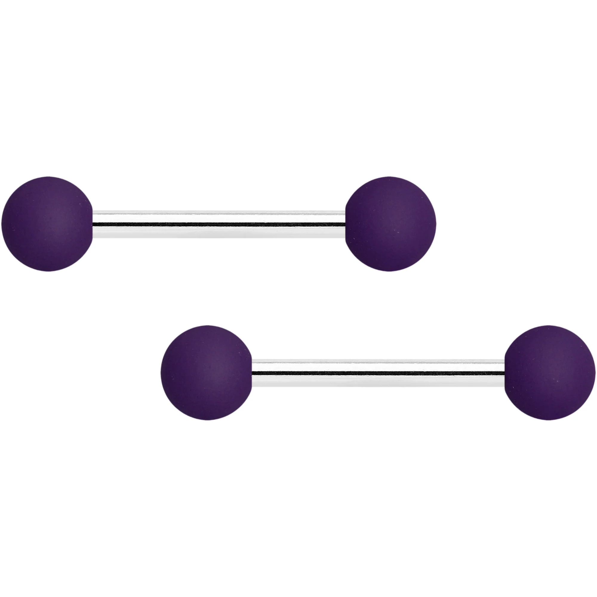 14G 9/16 Dark Purple Matte Barbell Nipple Ring Set