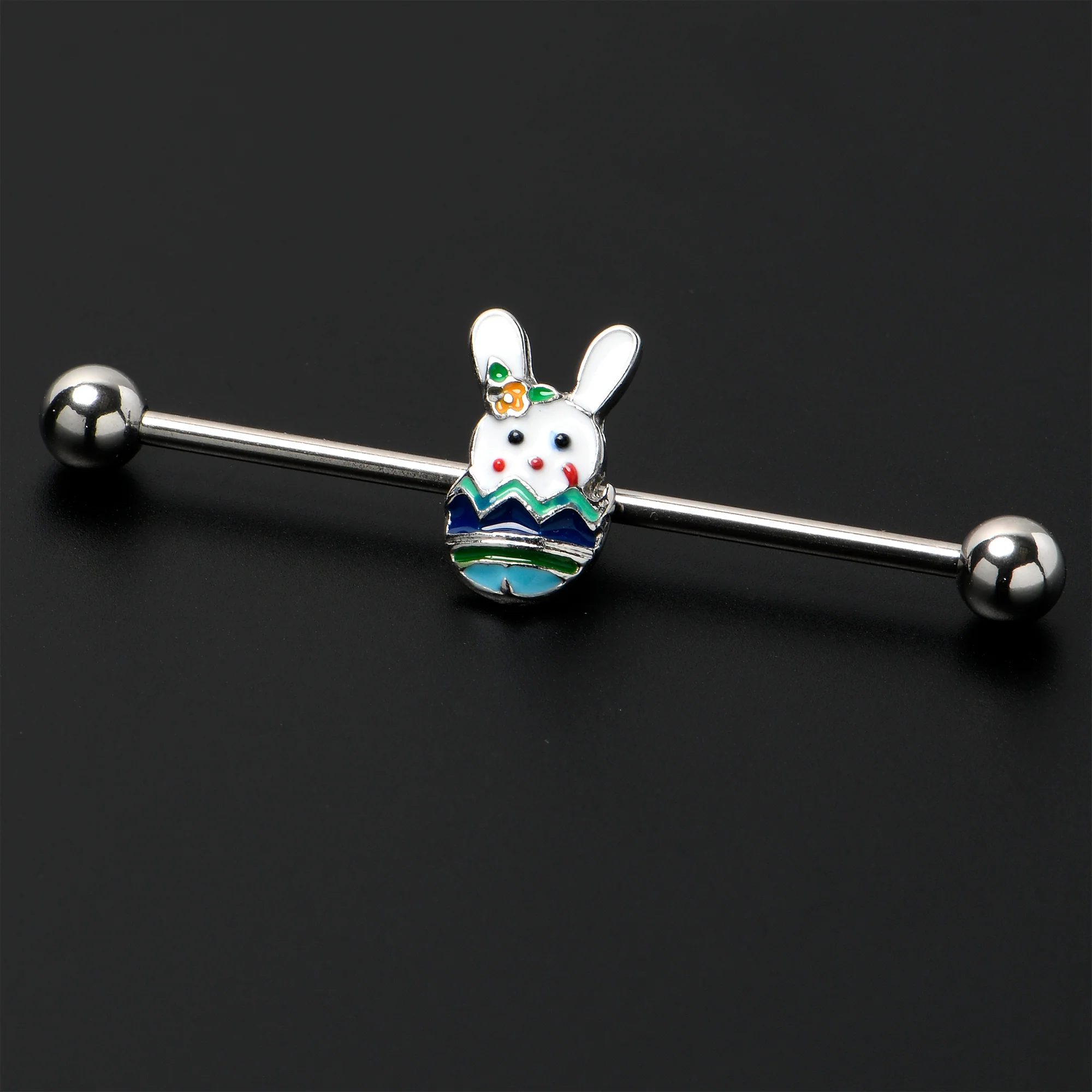 14G Easter Egg Bunny Industrial Barbell 38mm - Image 3
