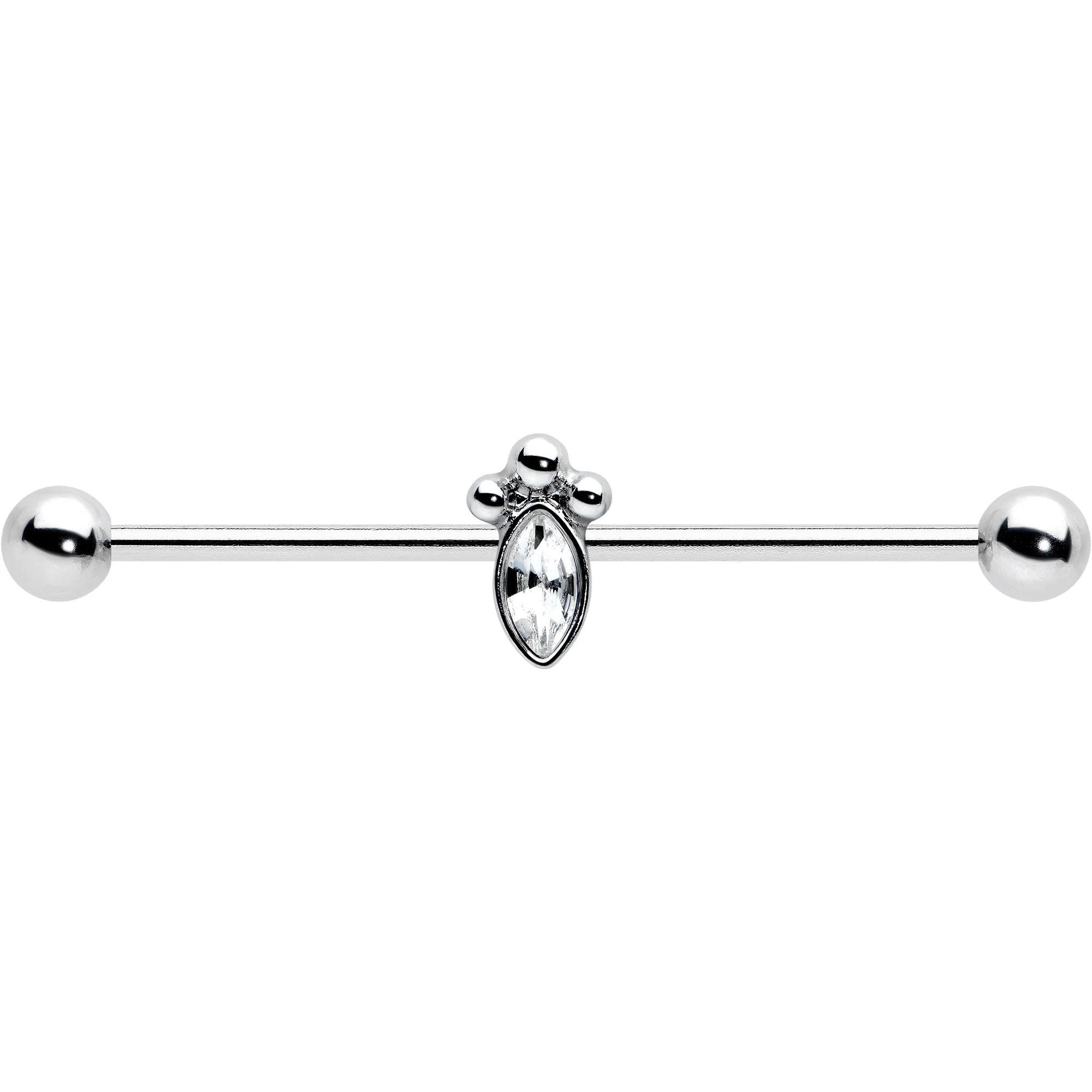 14G Gem Deco Oval Industrial Barbell 38mm - Image 4