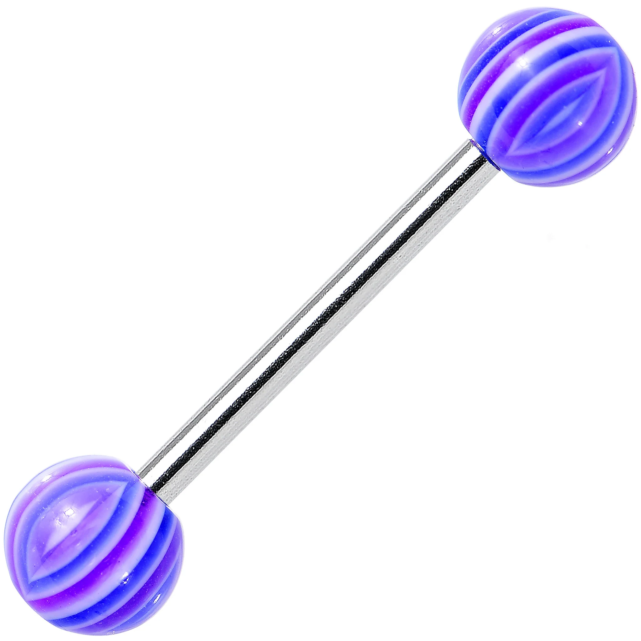 14G Purple Blue Acrylic Plum Perfect Barbell Tongue Ring 5/8 - Image 2