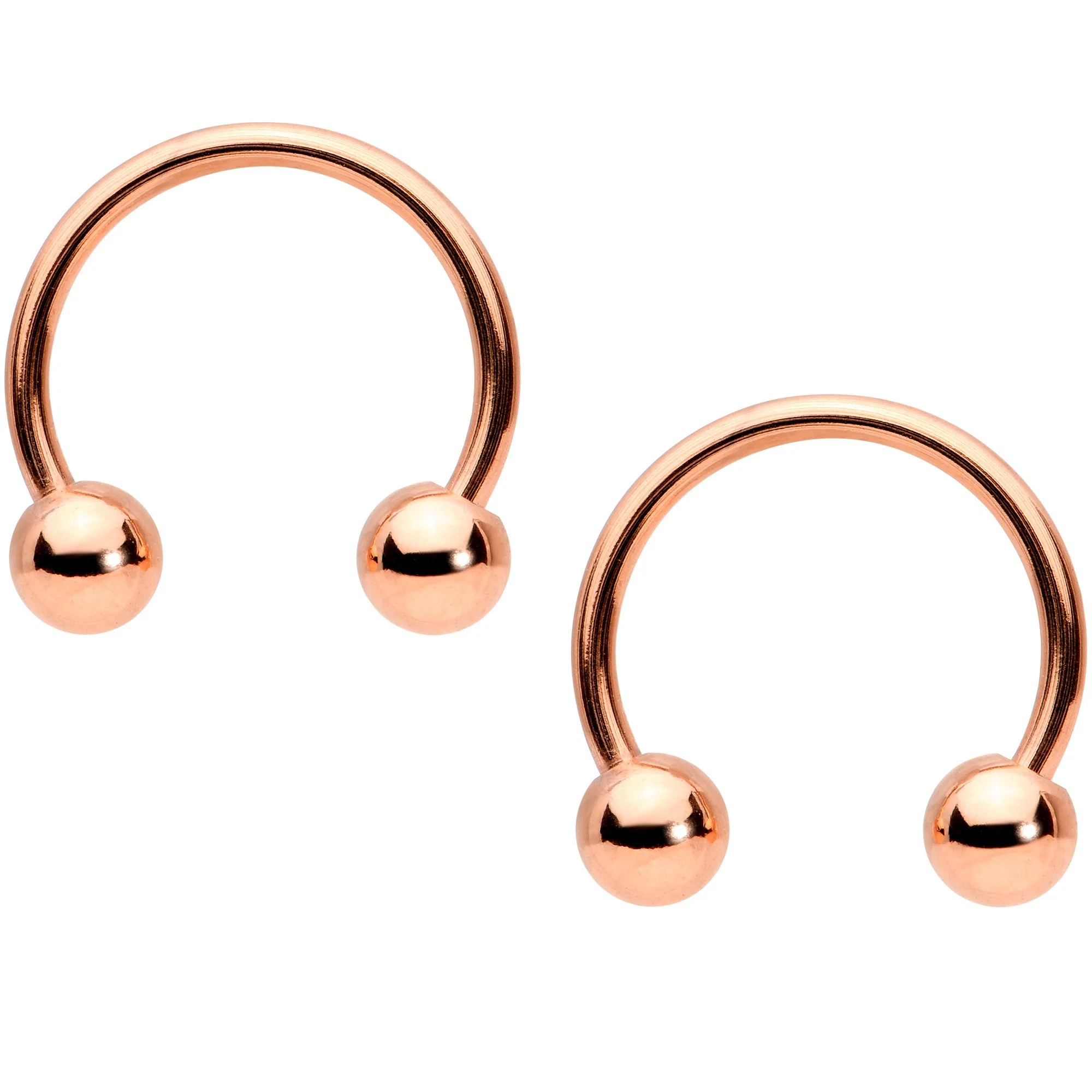 14G Rose Gold Tone Outer Space UFO Horseshoe Nipple Ring Set of 4 - Image 3