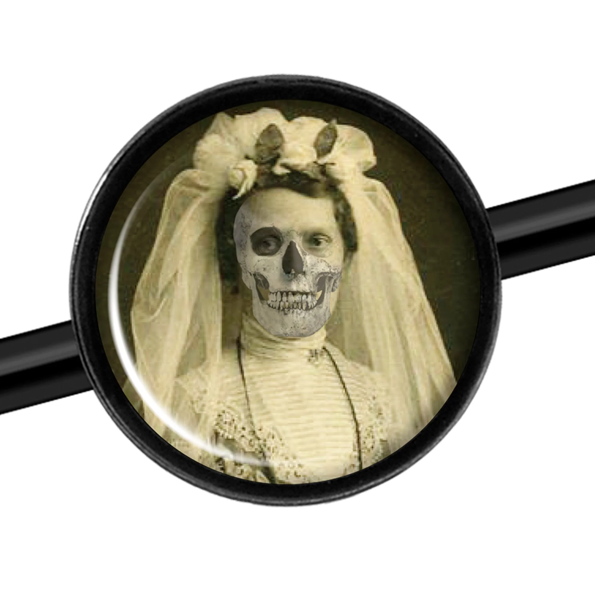 14G Skeleton Bride Halloween Black Industrial Barbell 37mm - Image 3