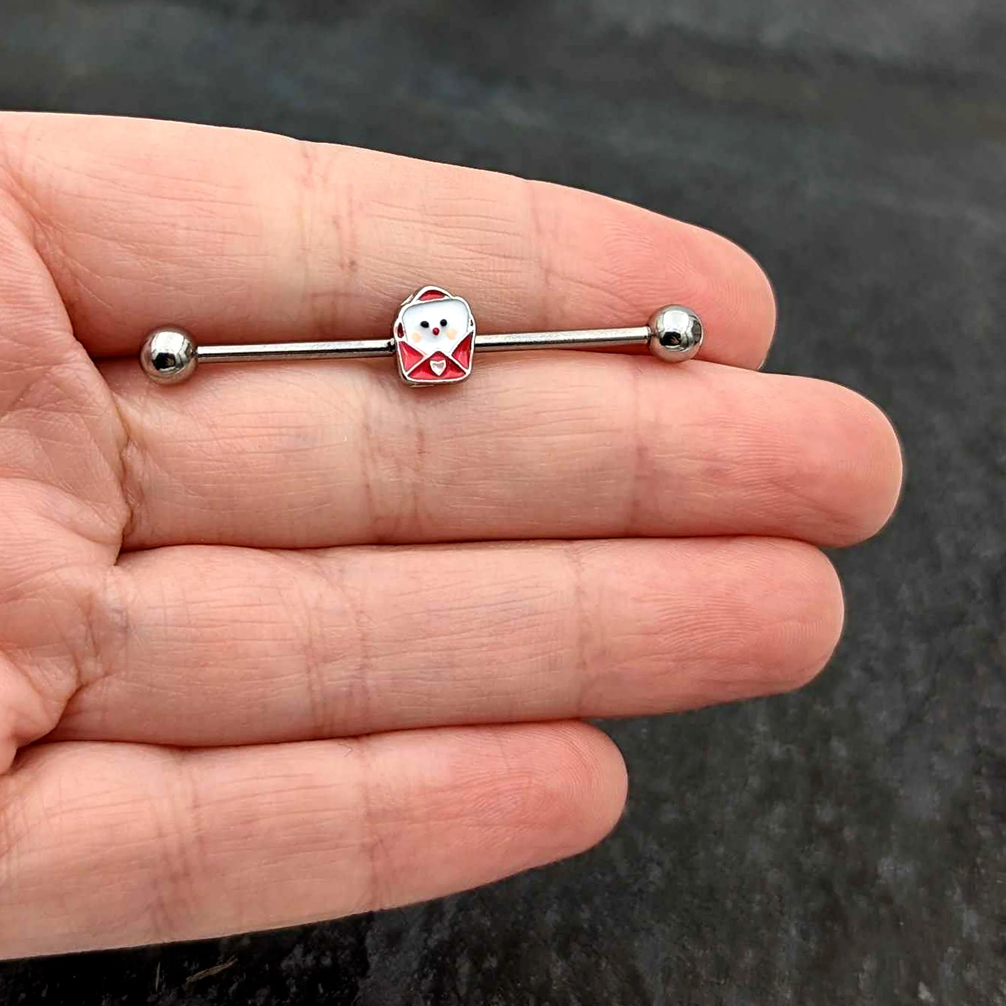 14G Sweet Love Letter Valentine Industrial Barbell 38mm - Image 8