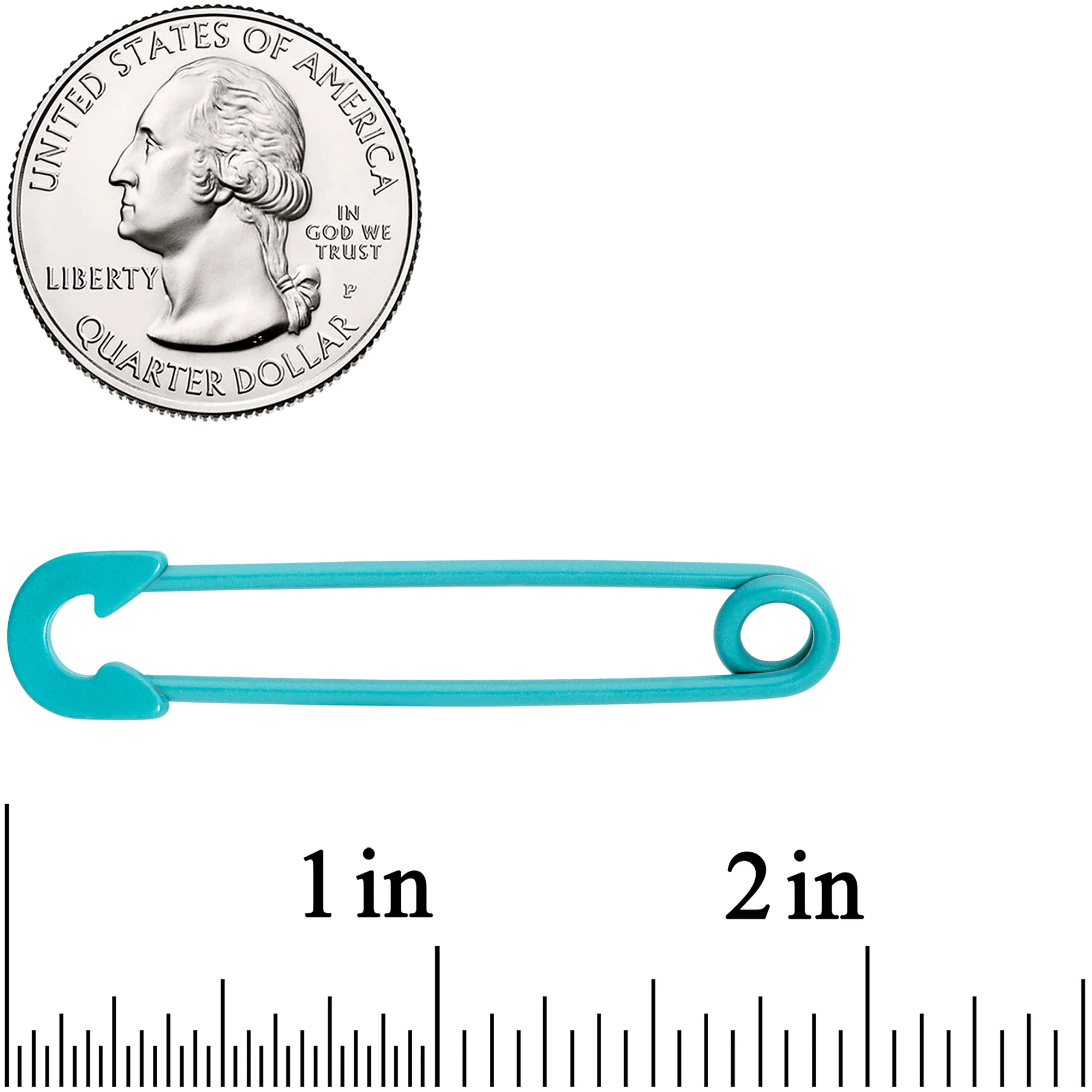 14G Teal Matte Punk Rock Safety Pin Industrial Barbell 38mm - Image 3