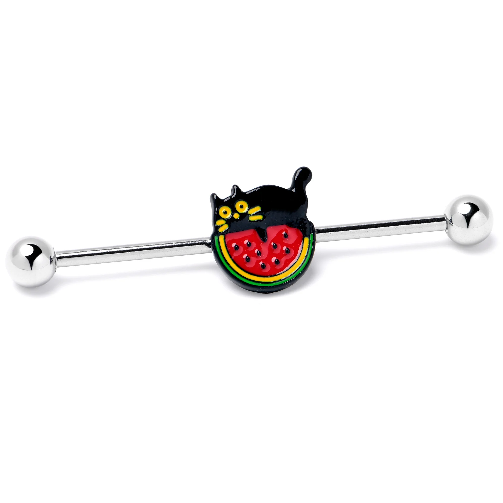 14G Watermelon Cat Love Industrial Barbell 38mm - Image 4