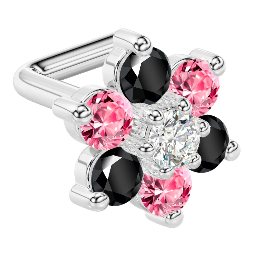 14K Gold Nose Ring with Customizable Flower - Image 6
