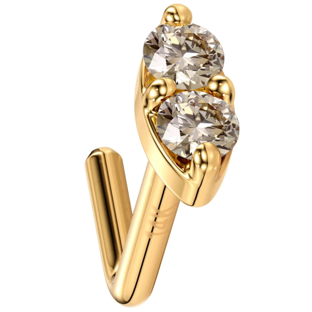 14K Gold Nose Ring with Customizable Marquise - Image 8