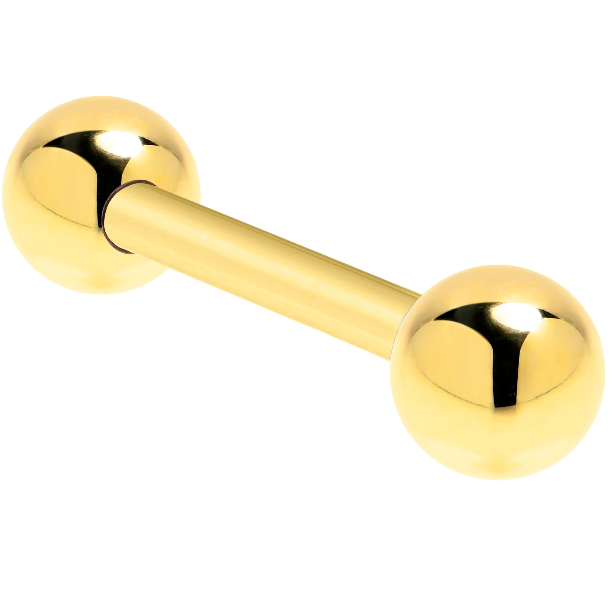 14k Solid Gold Ball Internally Threaded Barbell Tongue Ring - Image 10