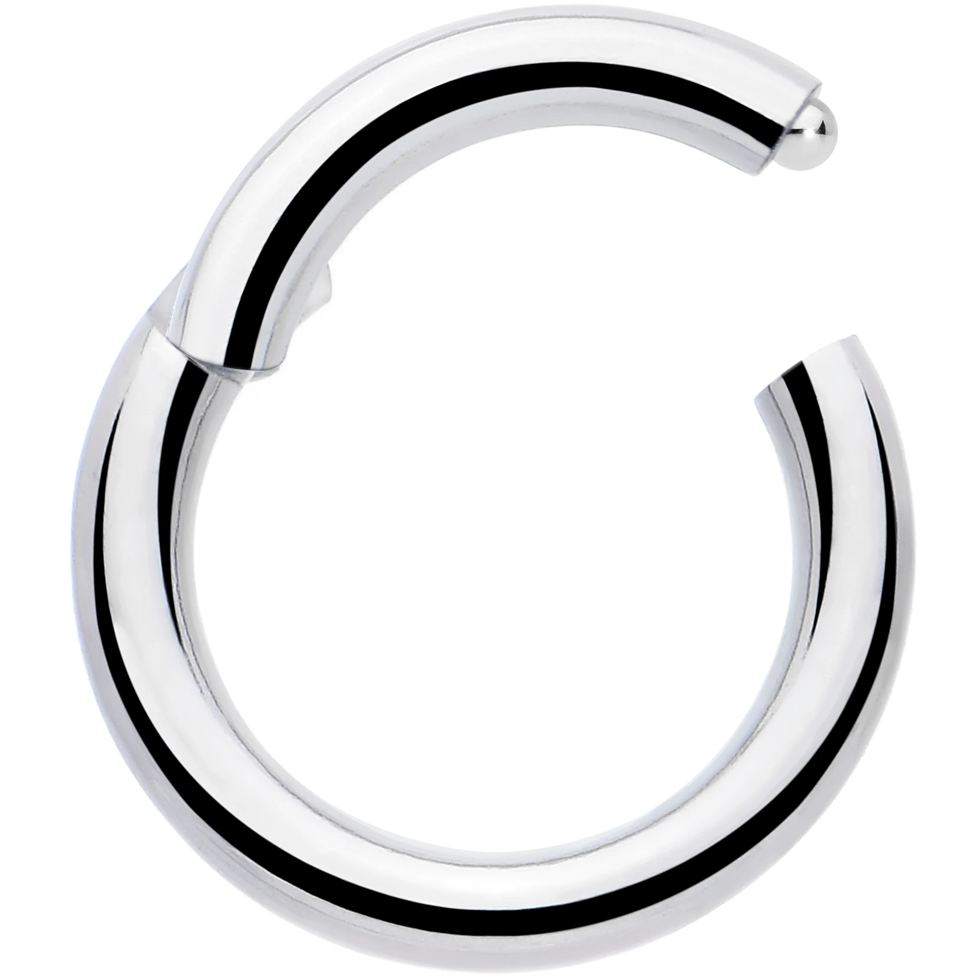 16G 1/4 316L Surgical Steel Precision Hinged Segment Hoop - Image 2