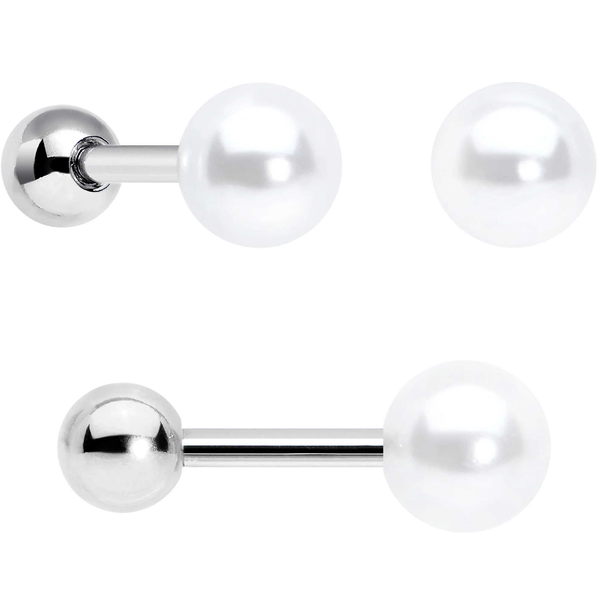 16G 1/4 Bear Pearlescent Striped Heart Cartilage Tragus Set of 3 - Image 3