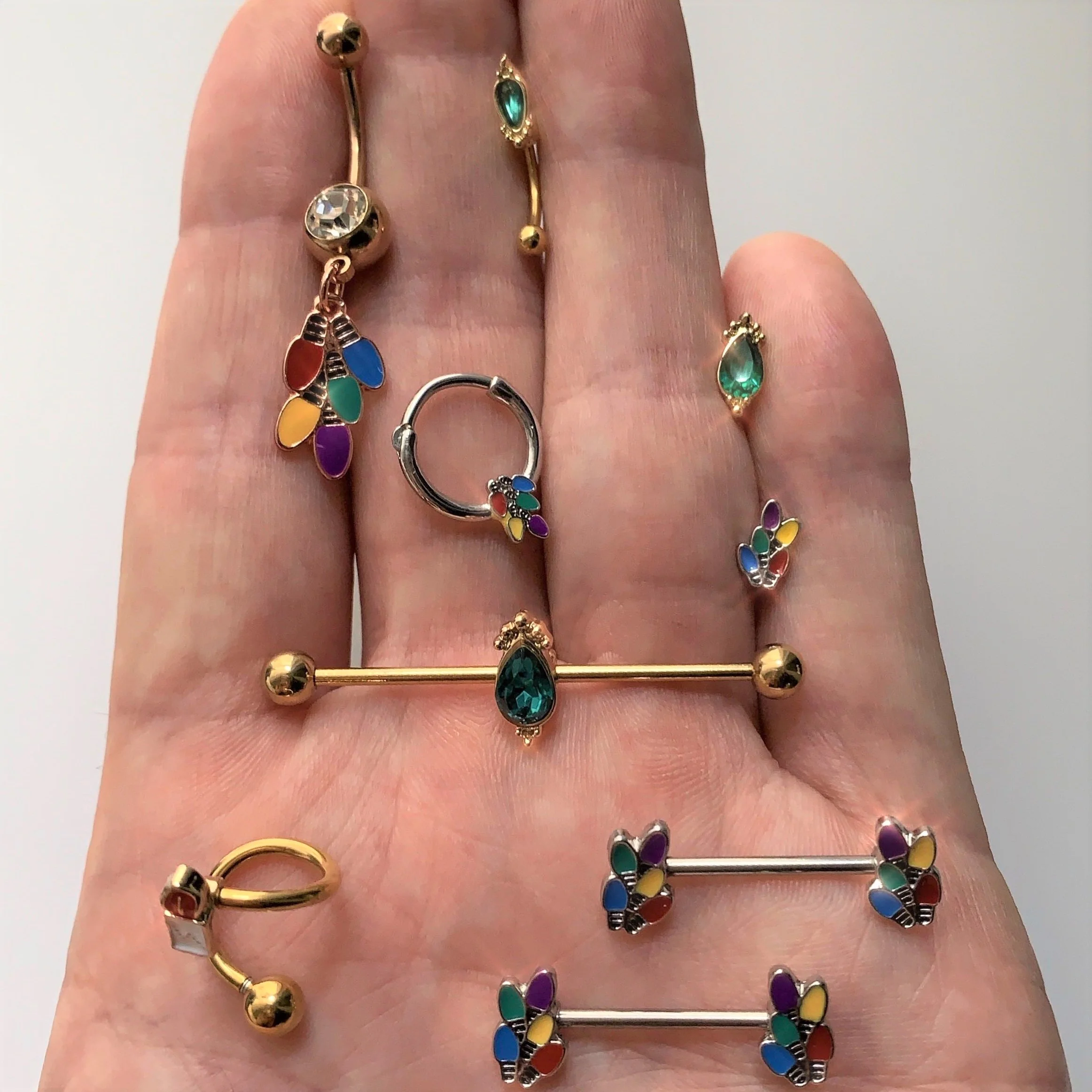 16G 1/4 Christmas Lights Holiday Cartilage Tragus - Image 3