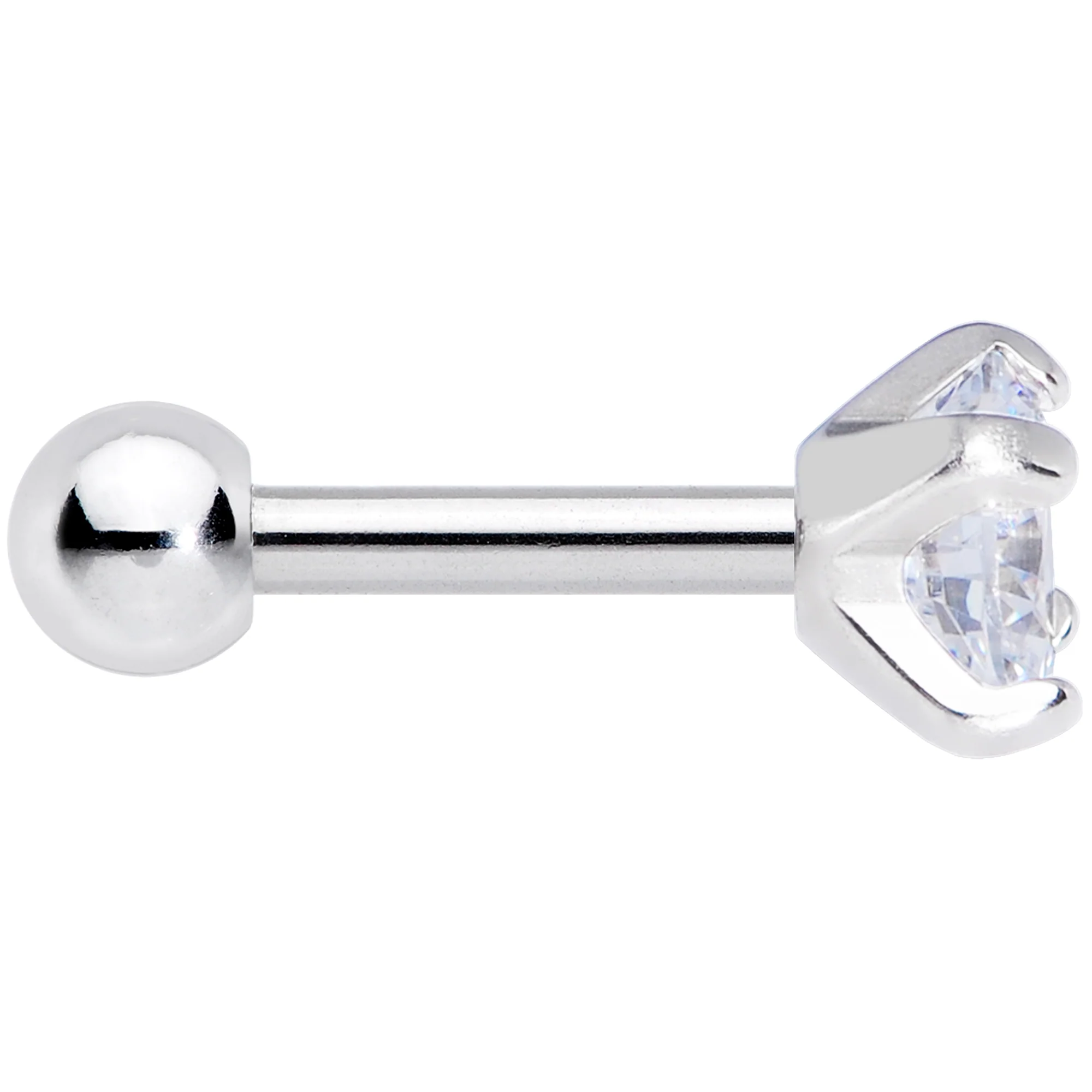 16G 1/4 Clear CZ Gem G23 Titanium 4mm Cartilage Tragus Earring - Image 3