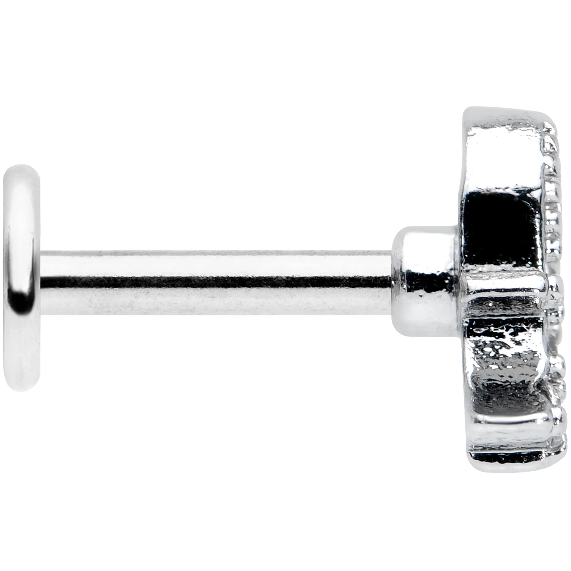 16G 1/4 Clear Gem Scary Ghost Halloween Labret Monroe Tragus - Image 3