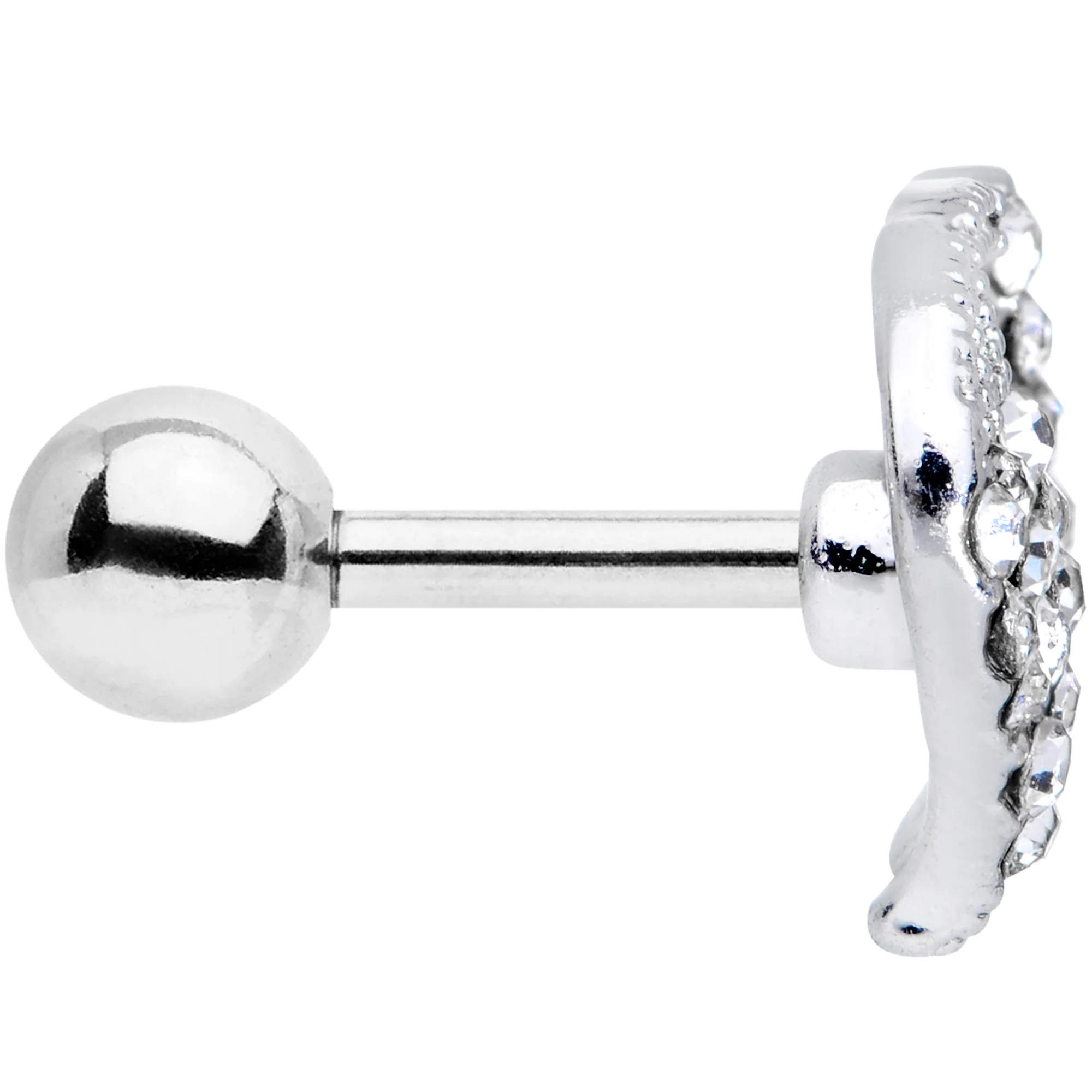 16G 1/4 Clear Gem Silhouette Unicorn Cartilage Tragus Earring - Image 3
