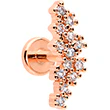 16G 1/4 CZ Gem Rosy Hue Texture Arc Internal Thread Labret Tragus - Image 5