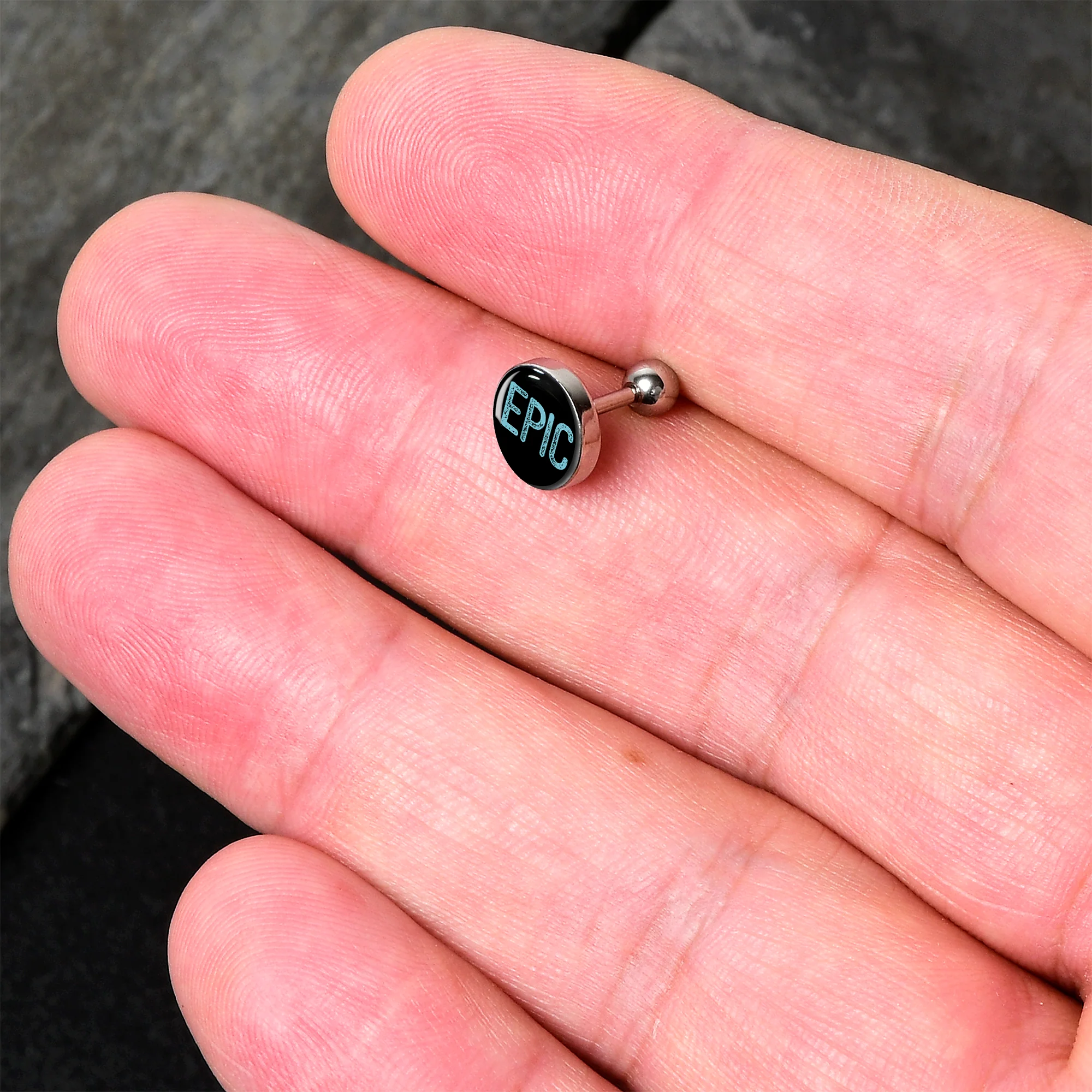 16G 1/4 Epic Blue Cartilage Tragus Earring - Image 2