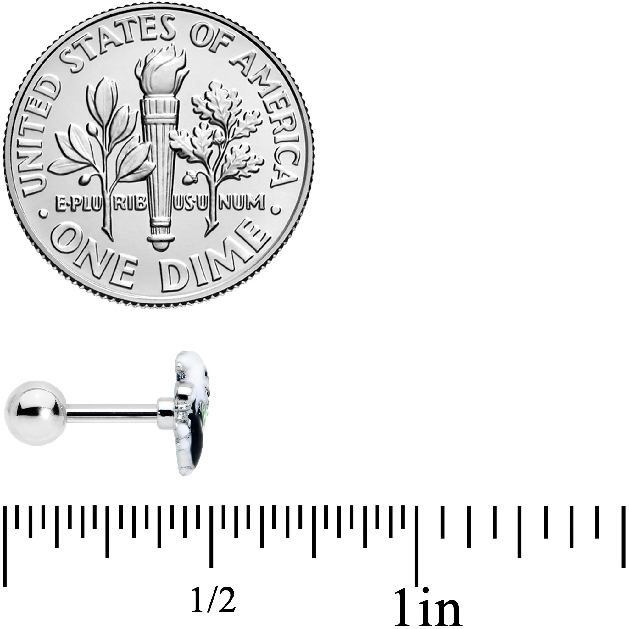 16G 1/4 Ghost Goo Cauldron Halloween Cartilage Tragus Earring - Image 4