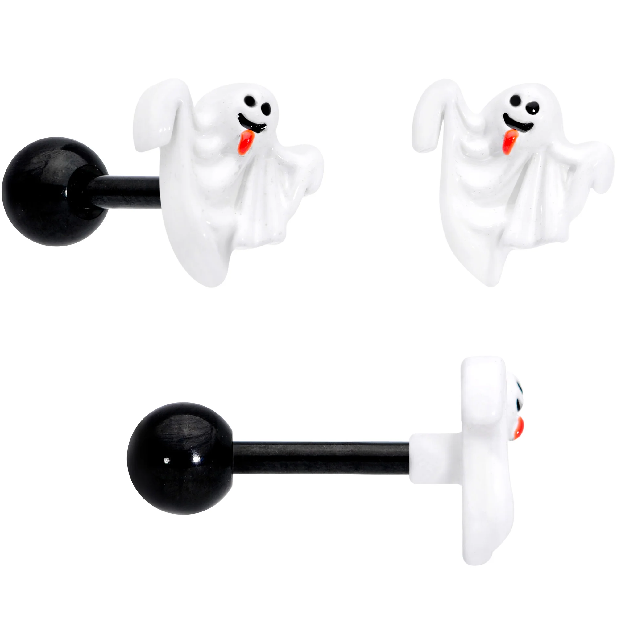 16G 1/4 Ghosts Pumpkin Halloween Cartilage Tragus Set of 3 - Image 2