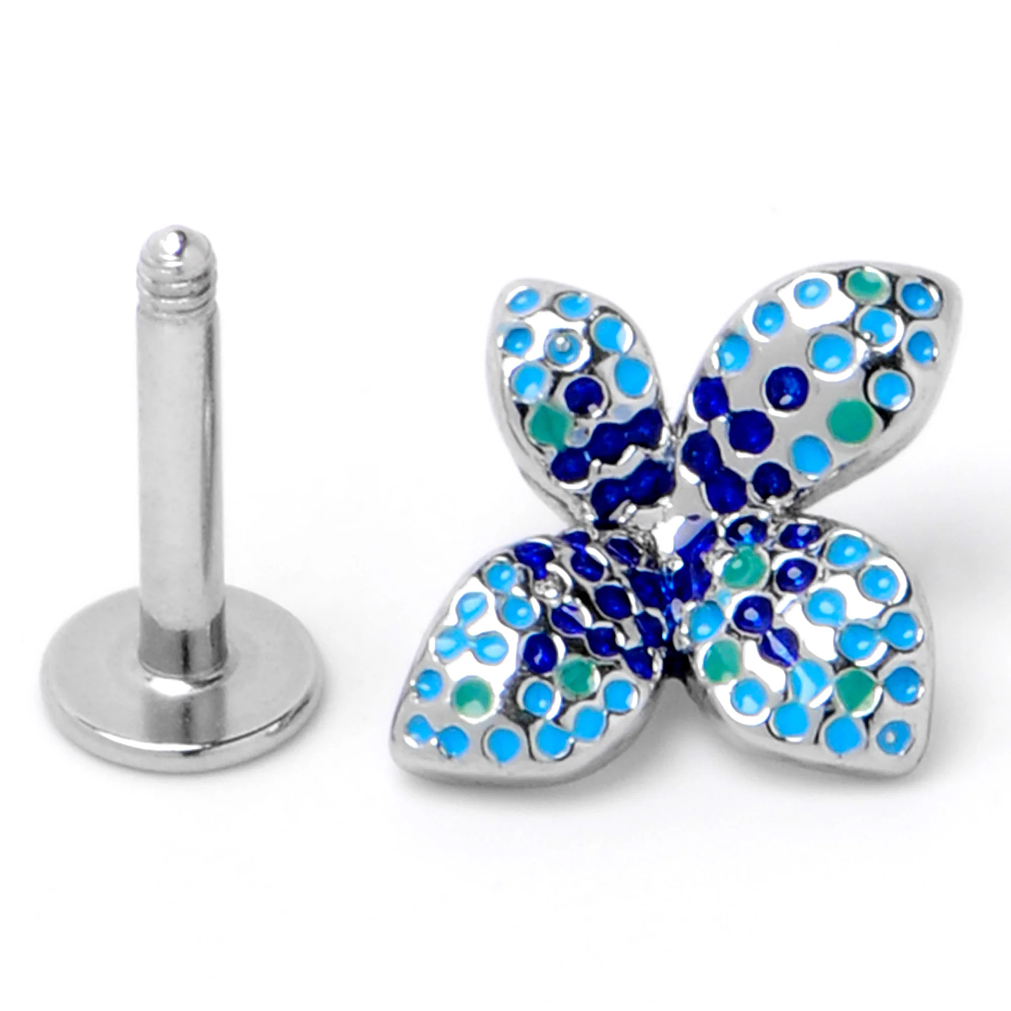 16G 1/4 Glamour Butterfly Labret Tragus - Image 6