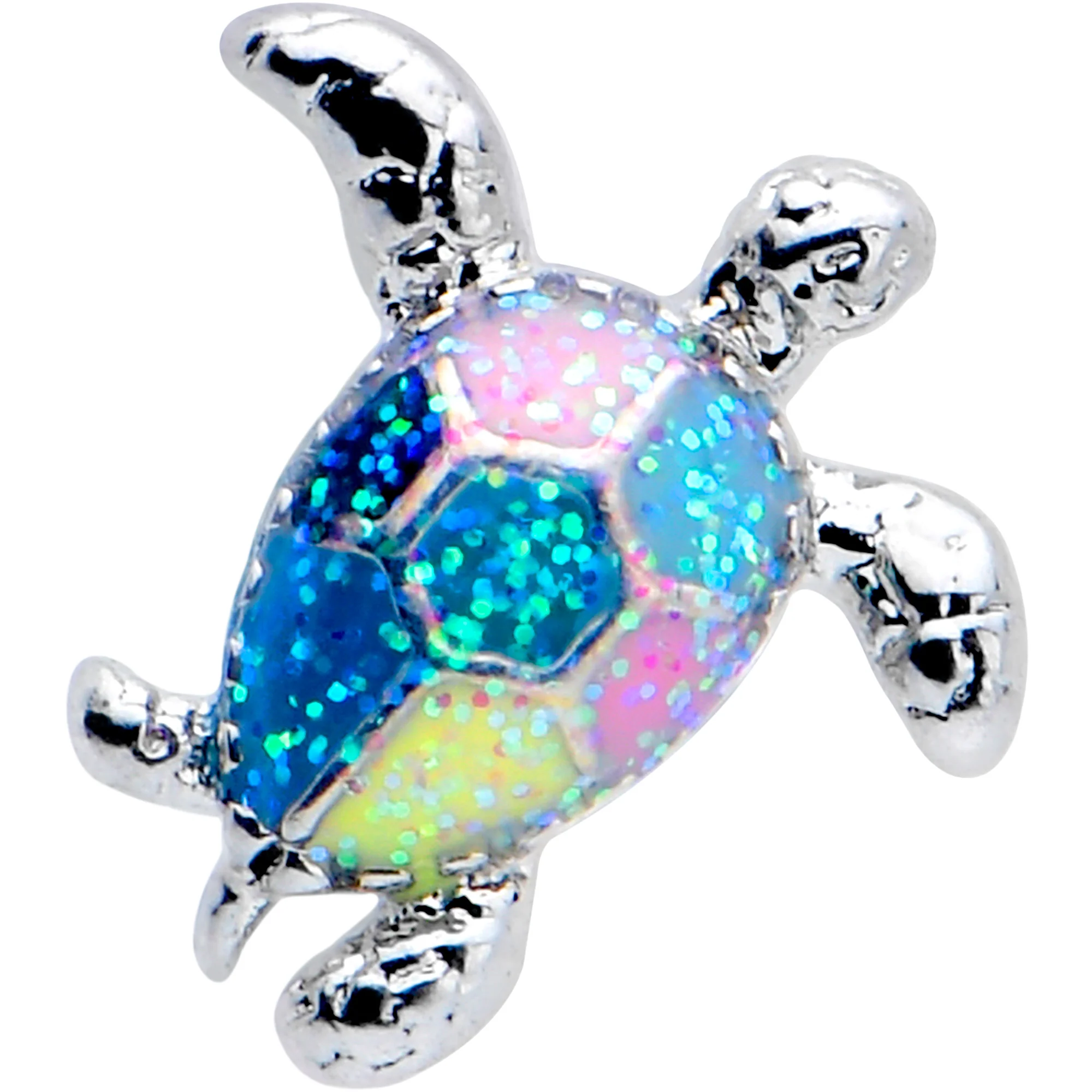 16G 1/4 Glitter Turtle Cartilage Tragus Earring - Image 3