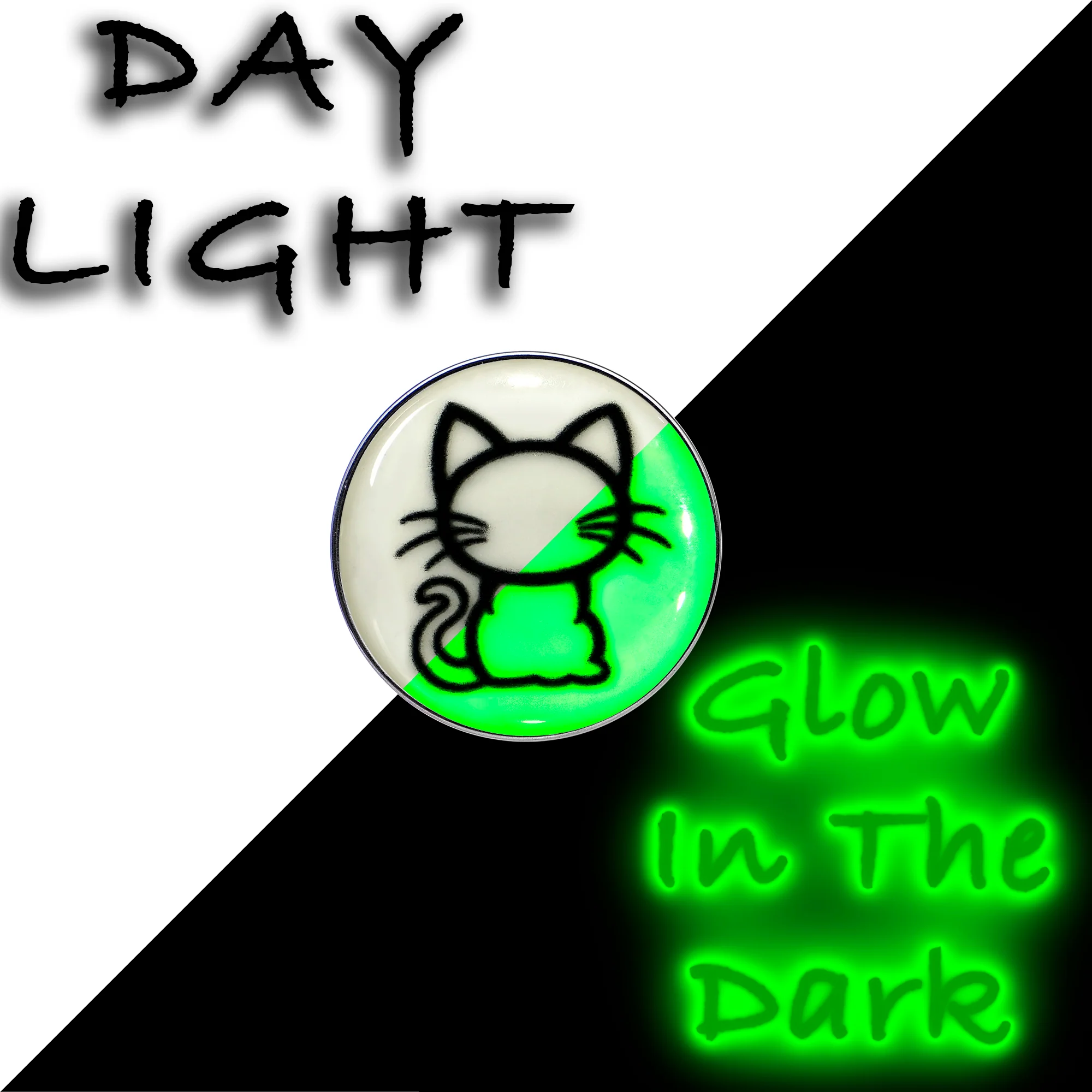 16G 1/4 Glow in the Dark Kitty Cat Tragus Cartilage Earring by Onyx O - Image 2
