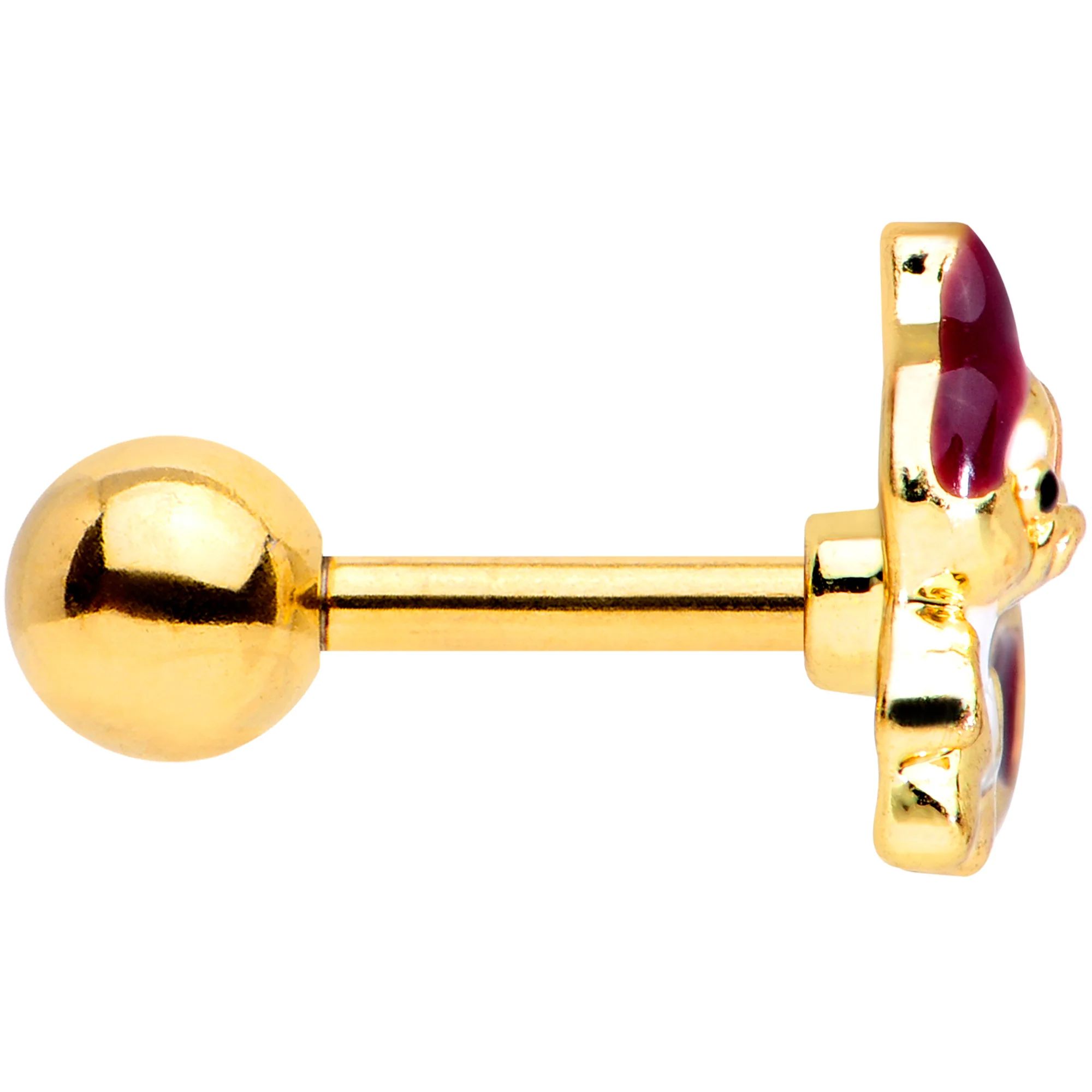 16G 1/4 Gold Tone Squirrel Cartilage Tragus Earring - Image 3