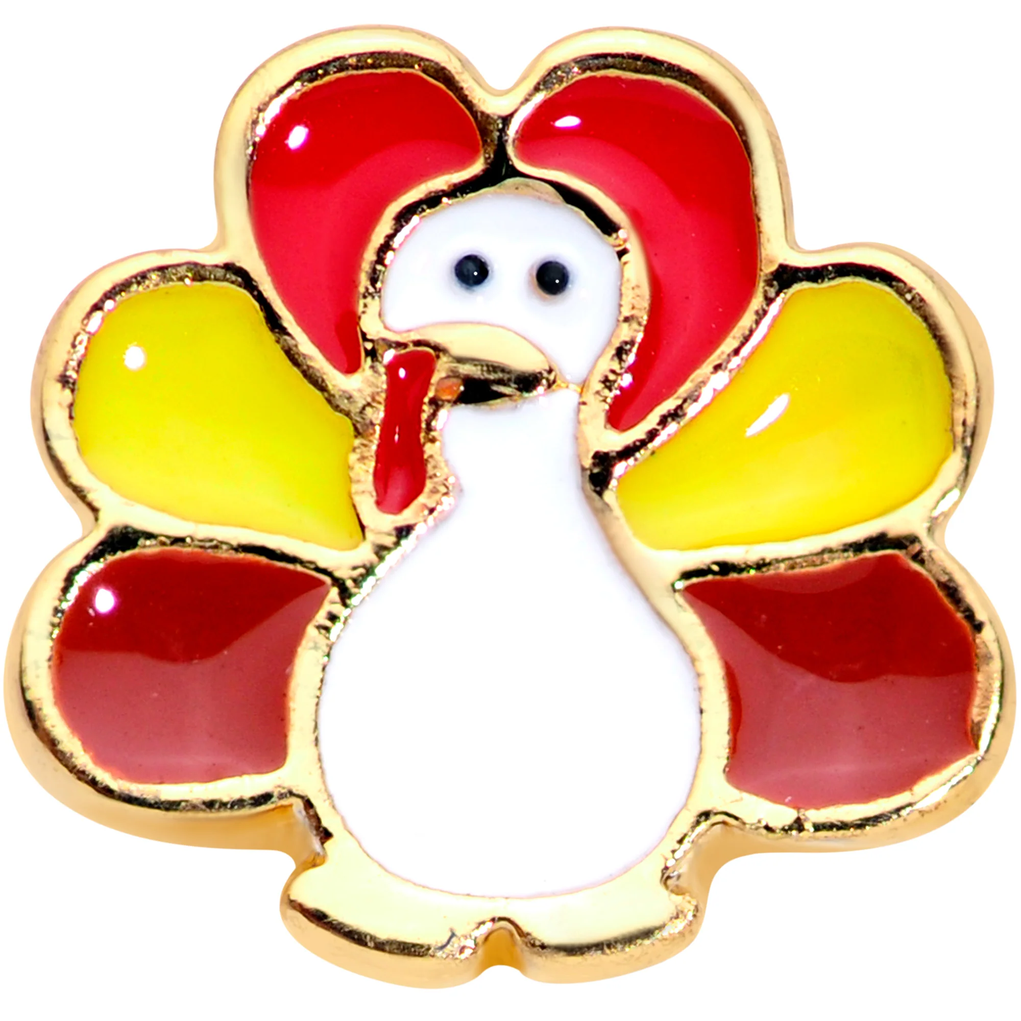 16G 1/4 Gold Tone Turkey Time Thanksgiving Cartilage Tragus - Image 2