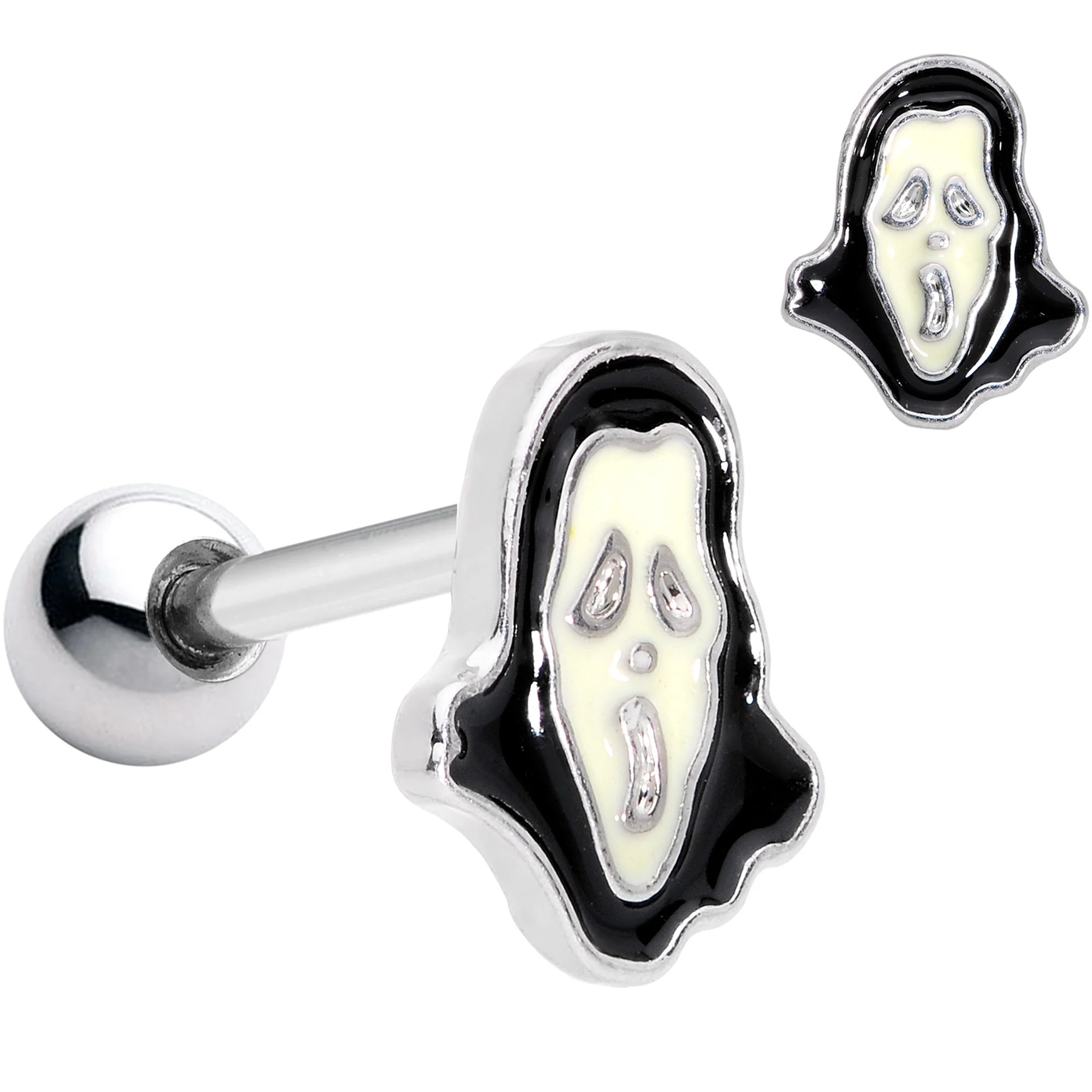 16G 1/4 Halloween Screaming Ghost Cartilage Tragus Earring - Image 3