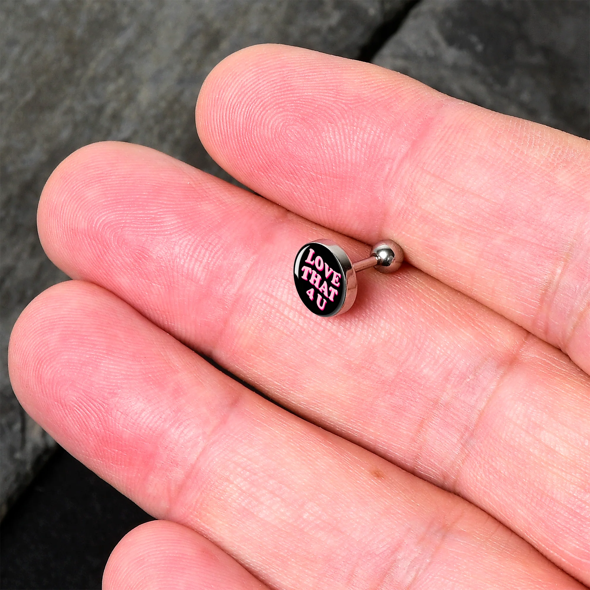 16G 1/4 Love That 4 You Cartilage Tragus Earring by Onyx O - Image 2