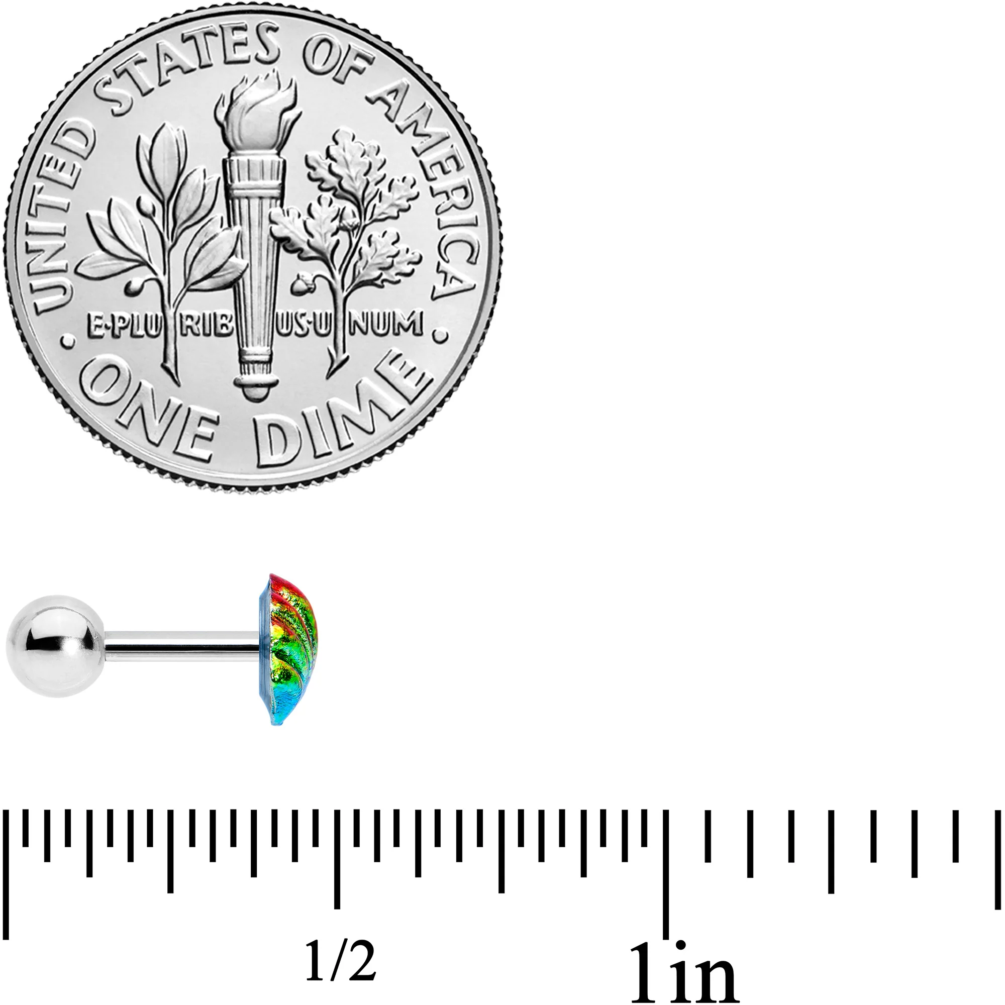 16G 1/4 Nautical Rainbow Shell Seahorse Cartilage Tragus Set of 3 - Image 5