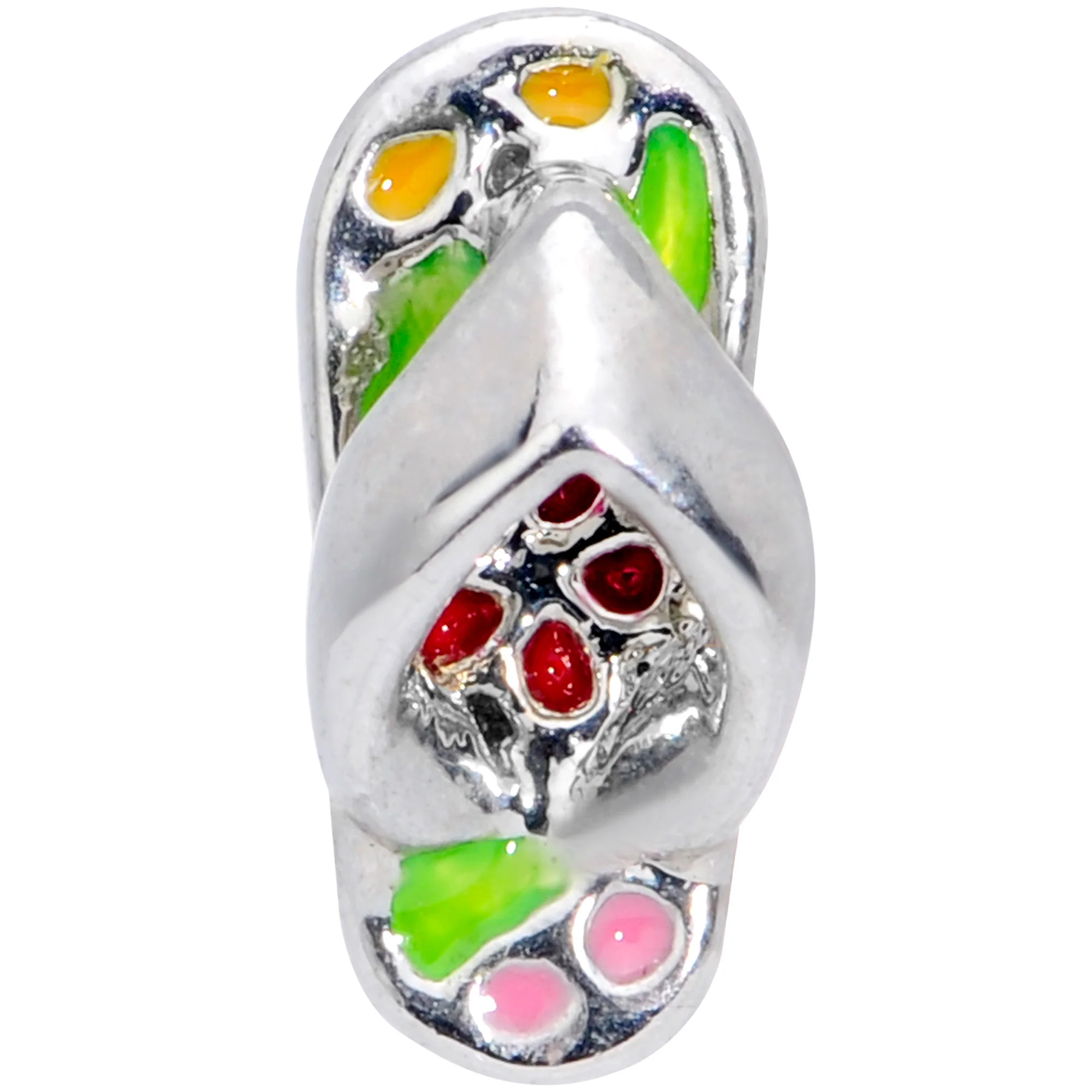 16G 1/4 Pink Green Beach Flip Flop Sandal Cartilage Tragus - Image 2