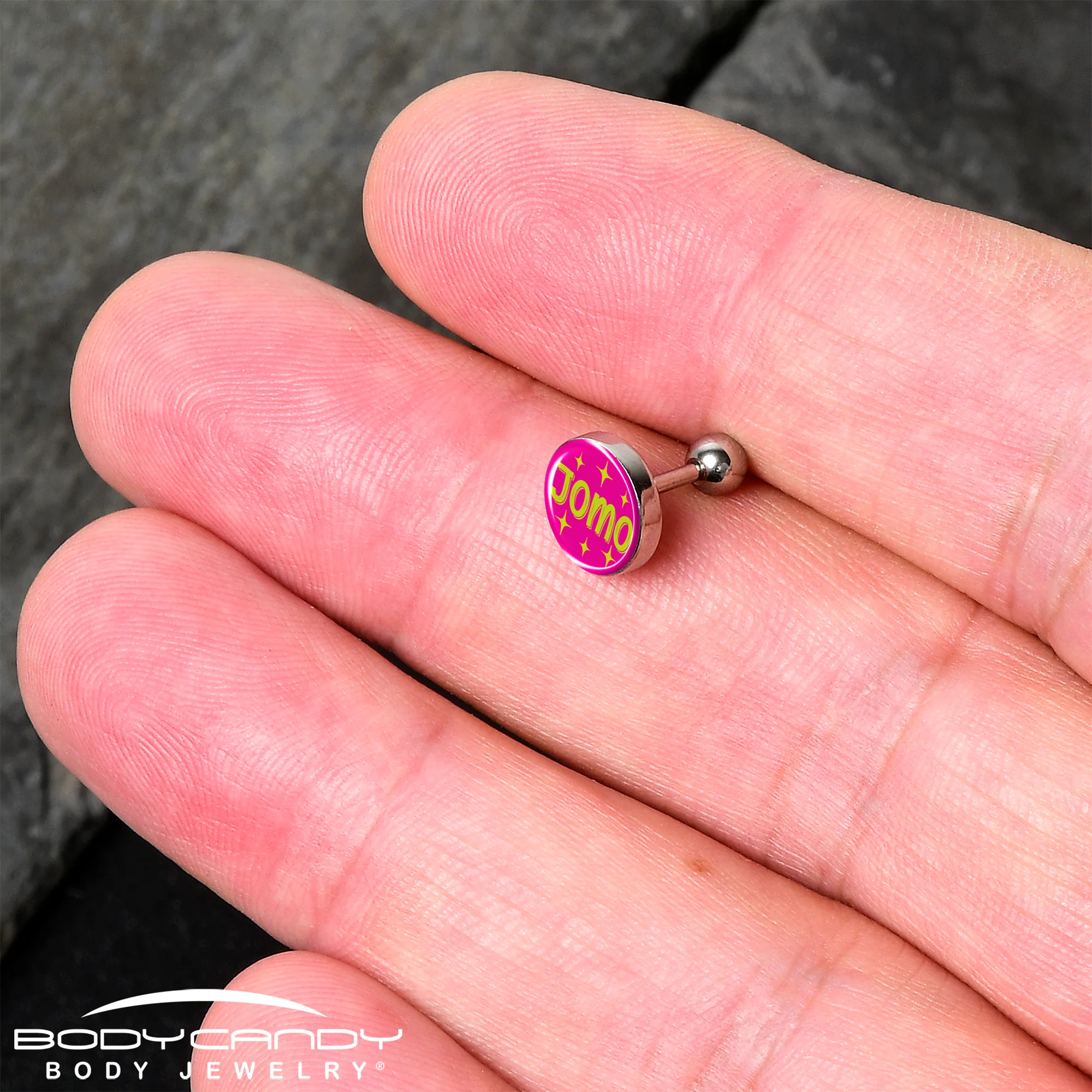 16G 1/4 Pink JOMO Tragus Cartilage Earring by Onyx O - Image 2