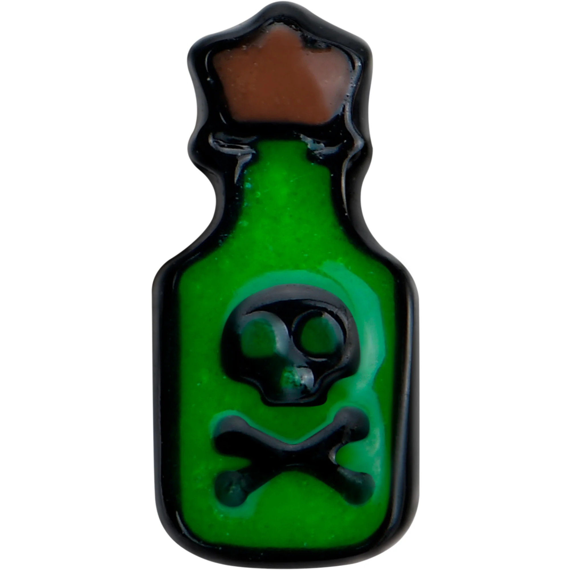 16G 1/4 Poison Green Bottle Glow in the Dark Cartilage Earring - Image 2