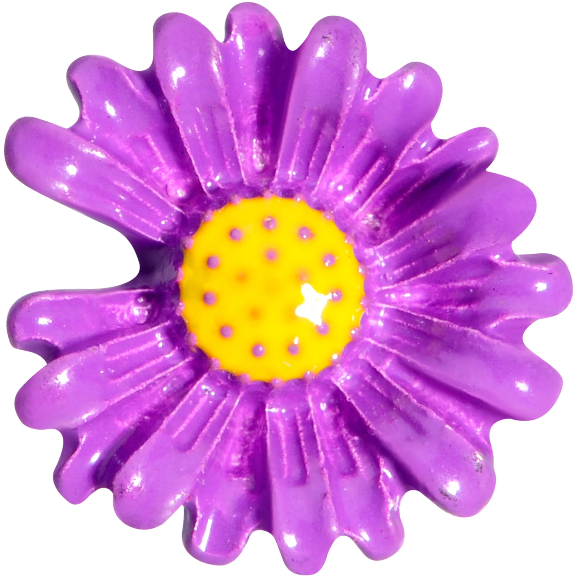 16G 1/4 Purple Daisy Flower Cartilage Tragus Earring - Image 2