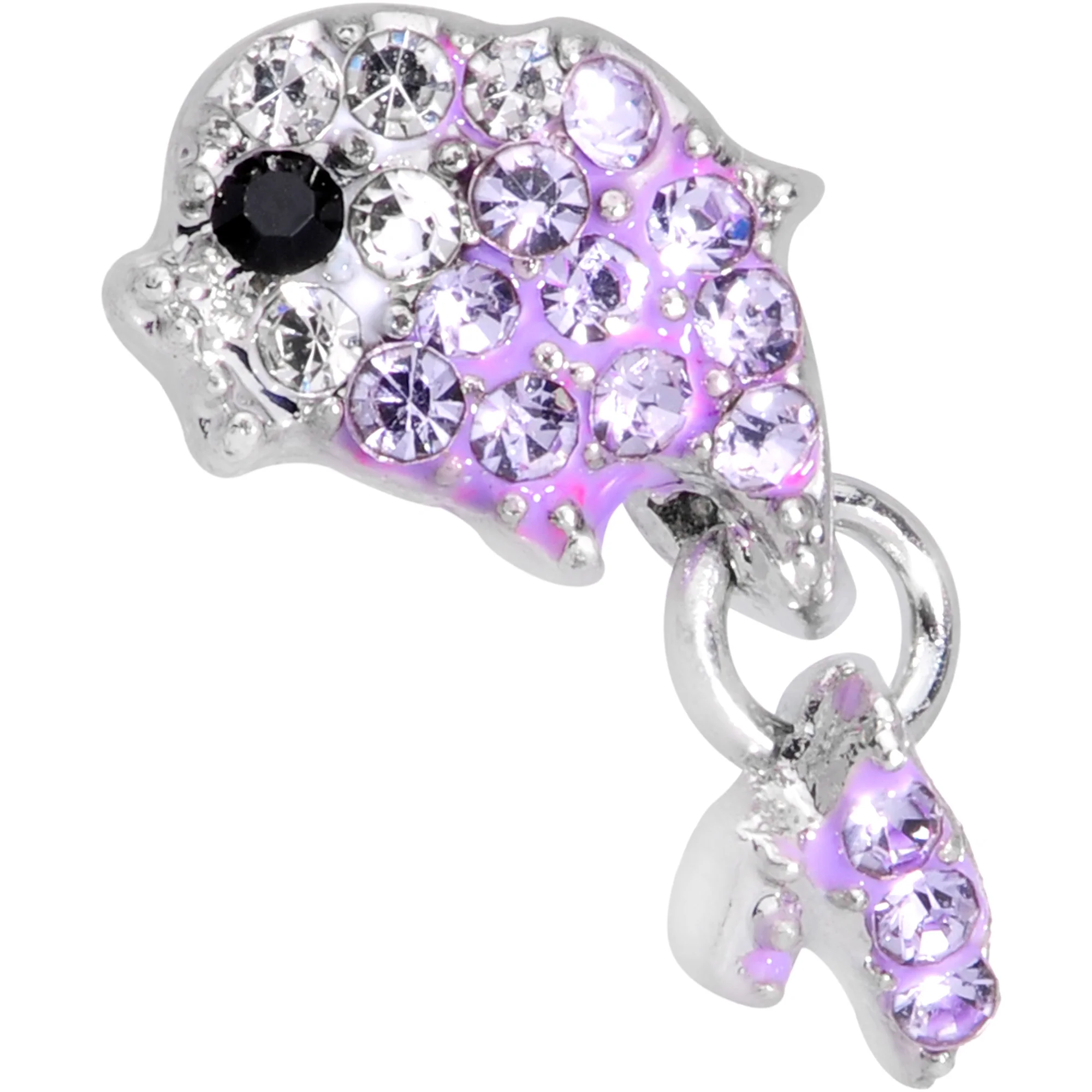 16G 1/4 Purple Gem Sweet Fish Dangle Cartilage Tragus - Image 2