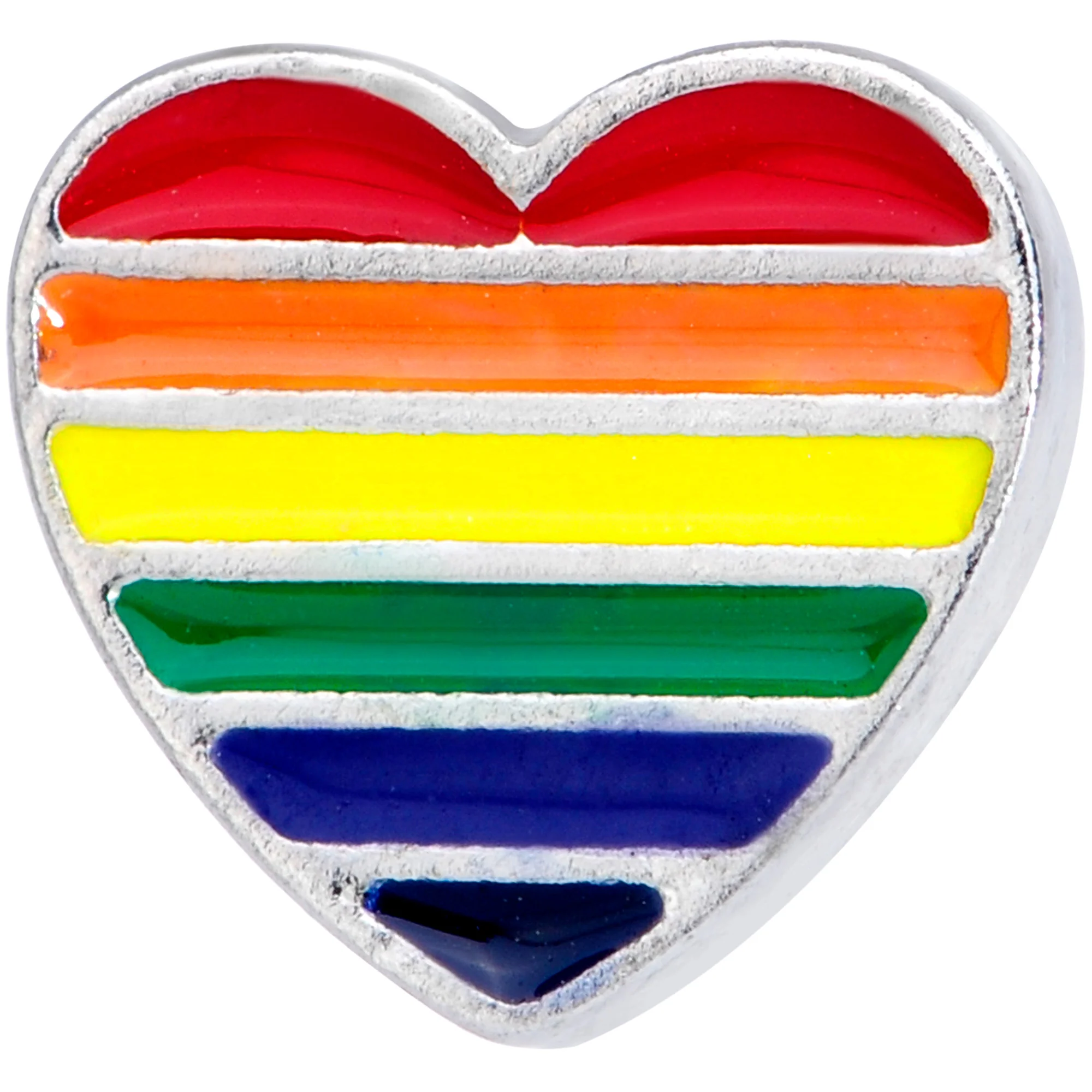 16G 1/4 Rainbow Pride Heart Cartilage Tragus Earring - Image 2