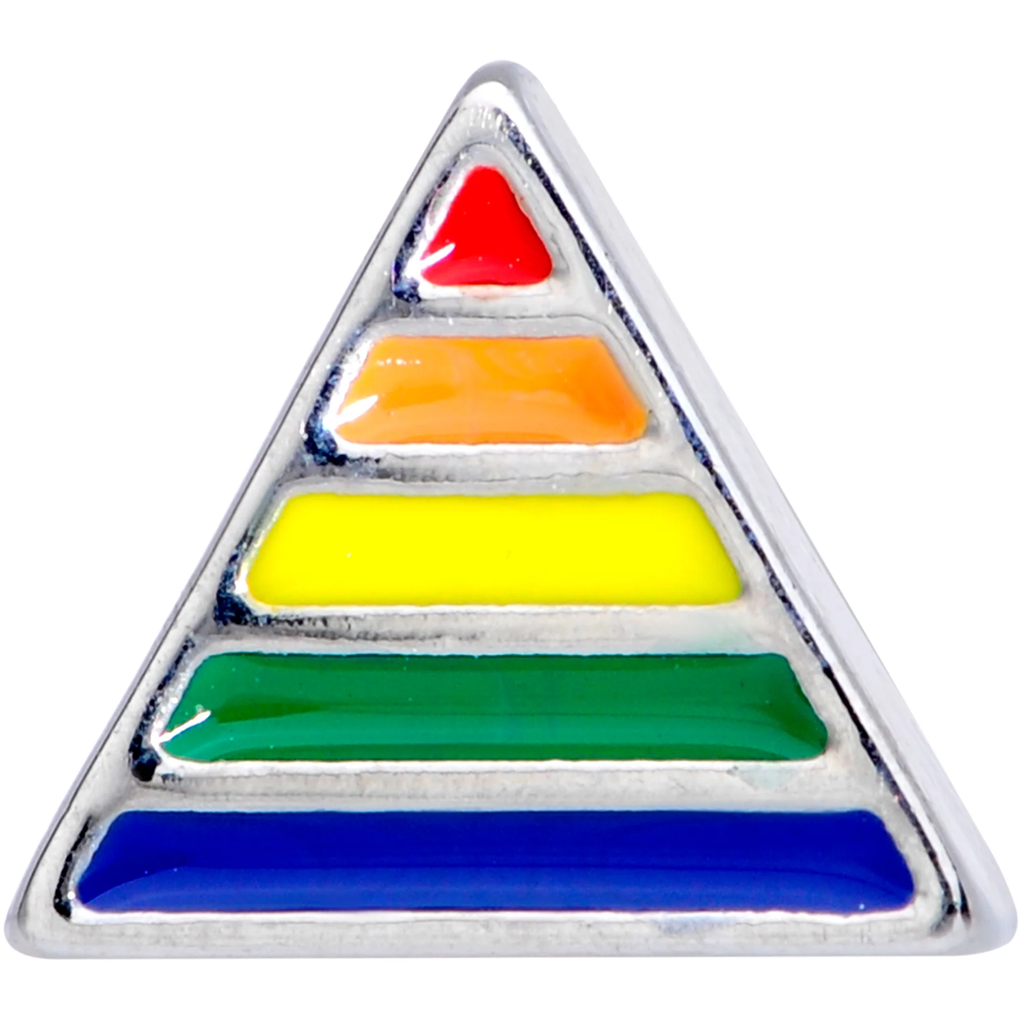 16G 1/4 Rainbow Pride Triangle Cartilage Tragus Earring - Image 2