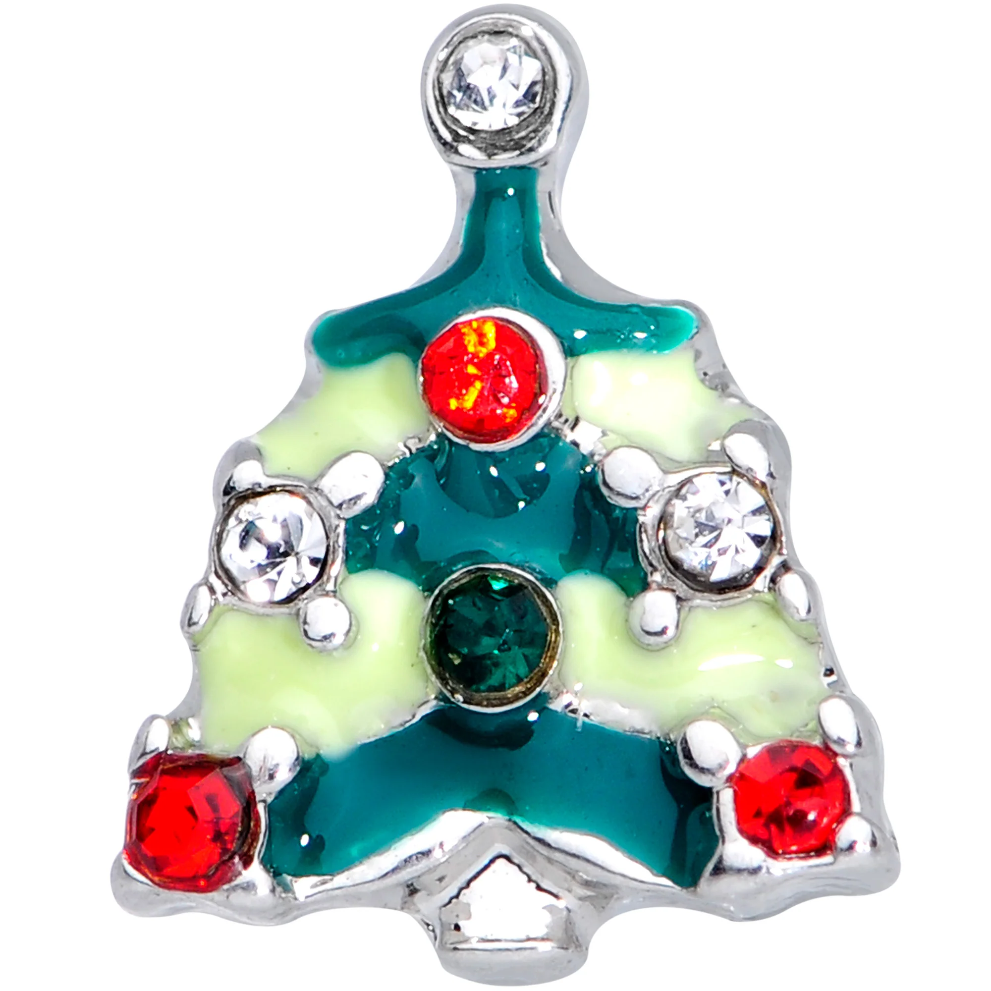 16G 1/4 Red Gem Christmas Tree Cartilage Tragus Earring - Image 5