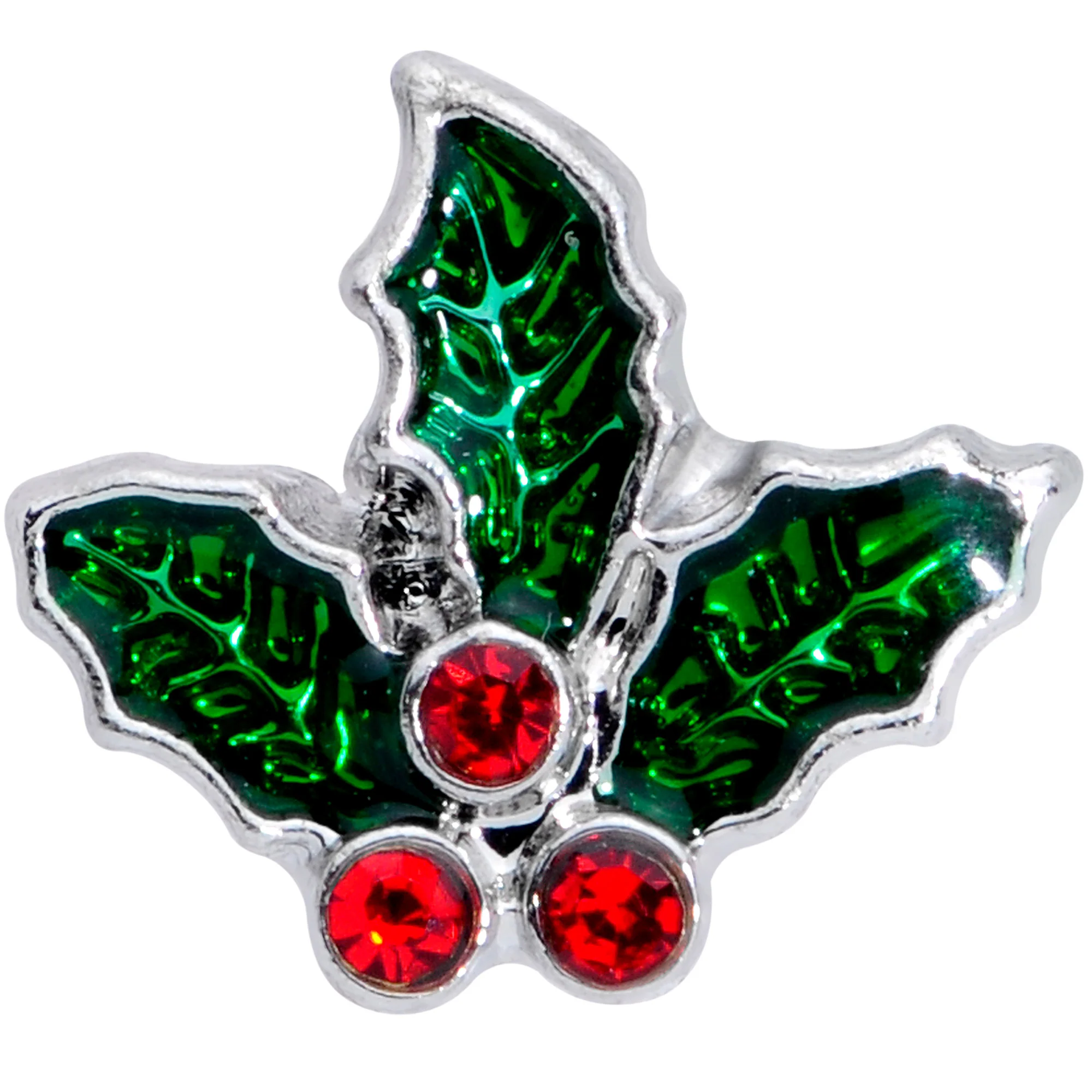 16G 1/4 Red Gem Holly Berry Christmas Cartilage Tragus - Image 4