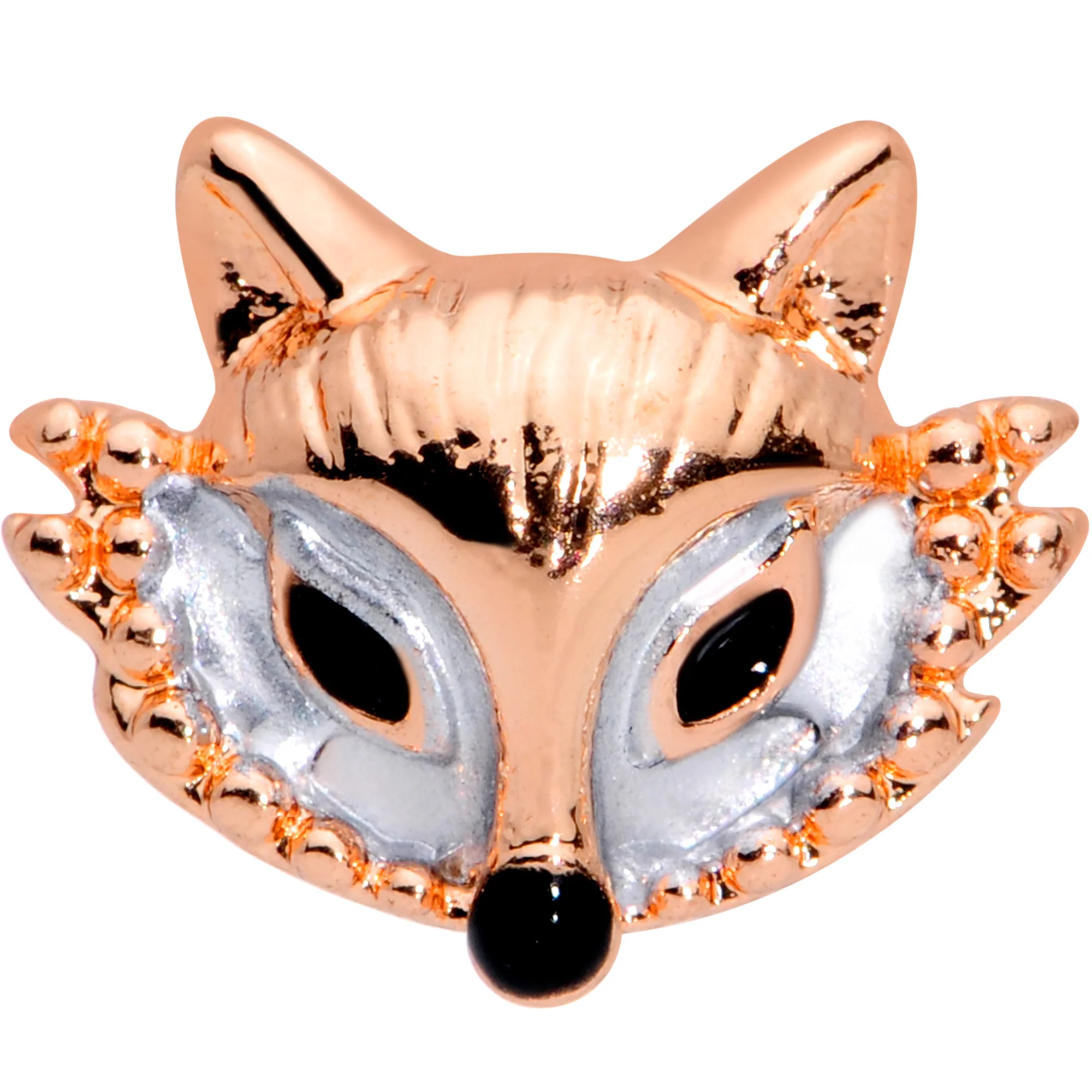 16G 1/4 Rose Gold Tone Fashion Fox Cartilage Tragus Earring - Image 2