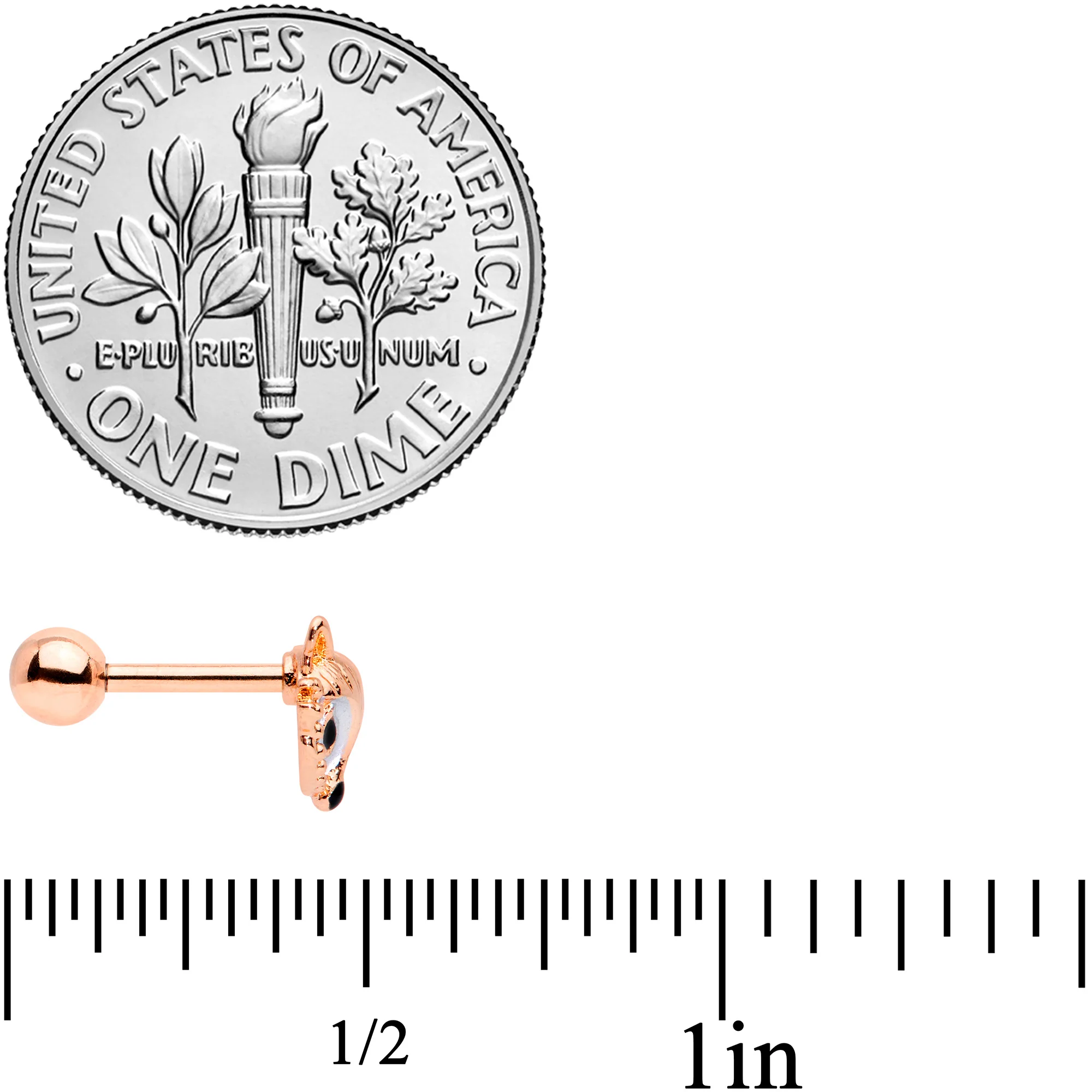 16G 1/4 Rose Gold Tone Fashion Fox Cartilage Tragus Earring - Image 4
