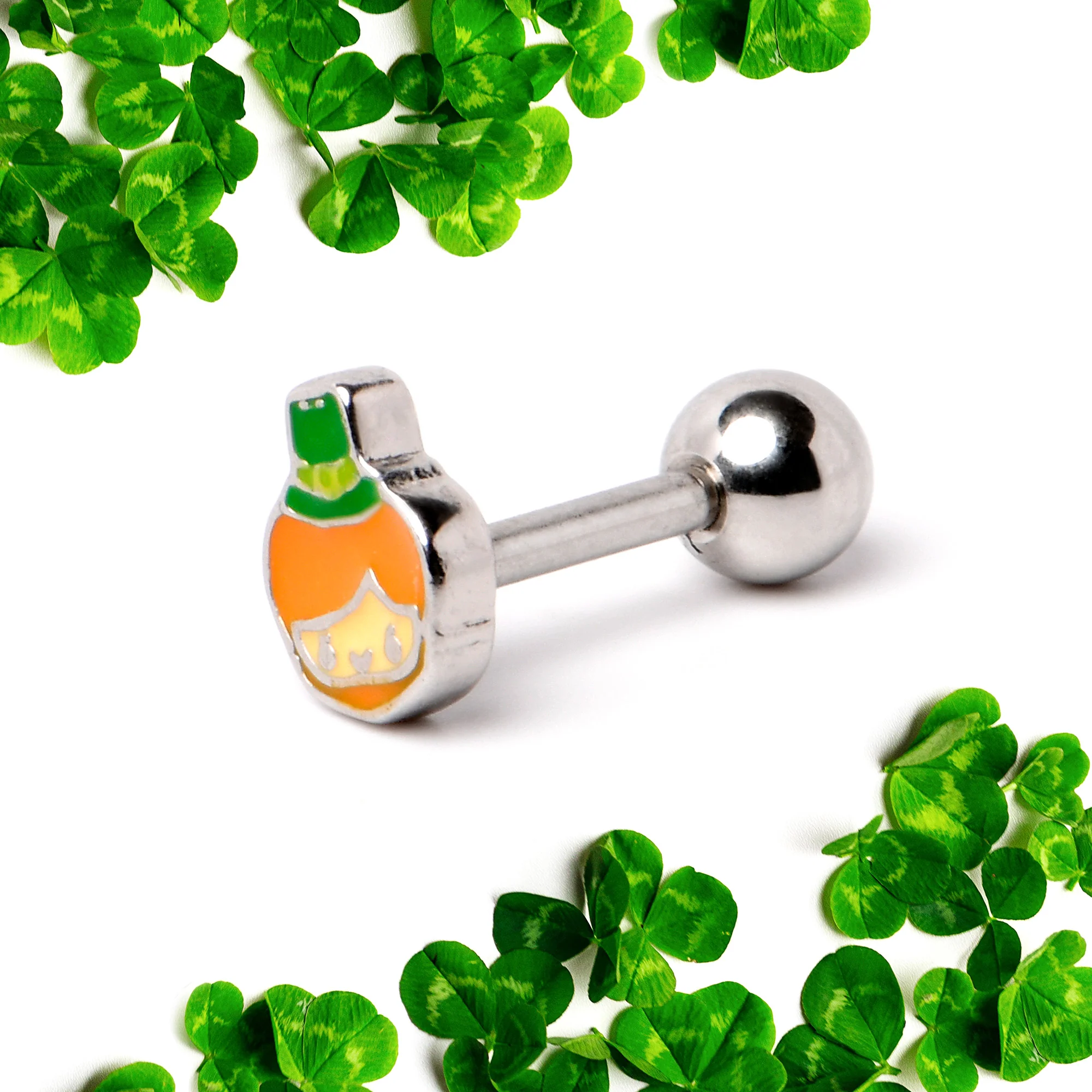 16G 1/4 Sweet Happy Leprechaun St Patricks Cartilage Tragus Earring - Image 5