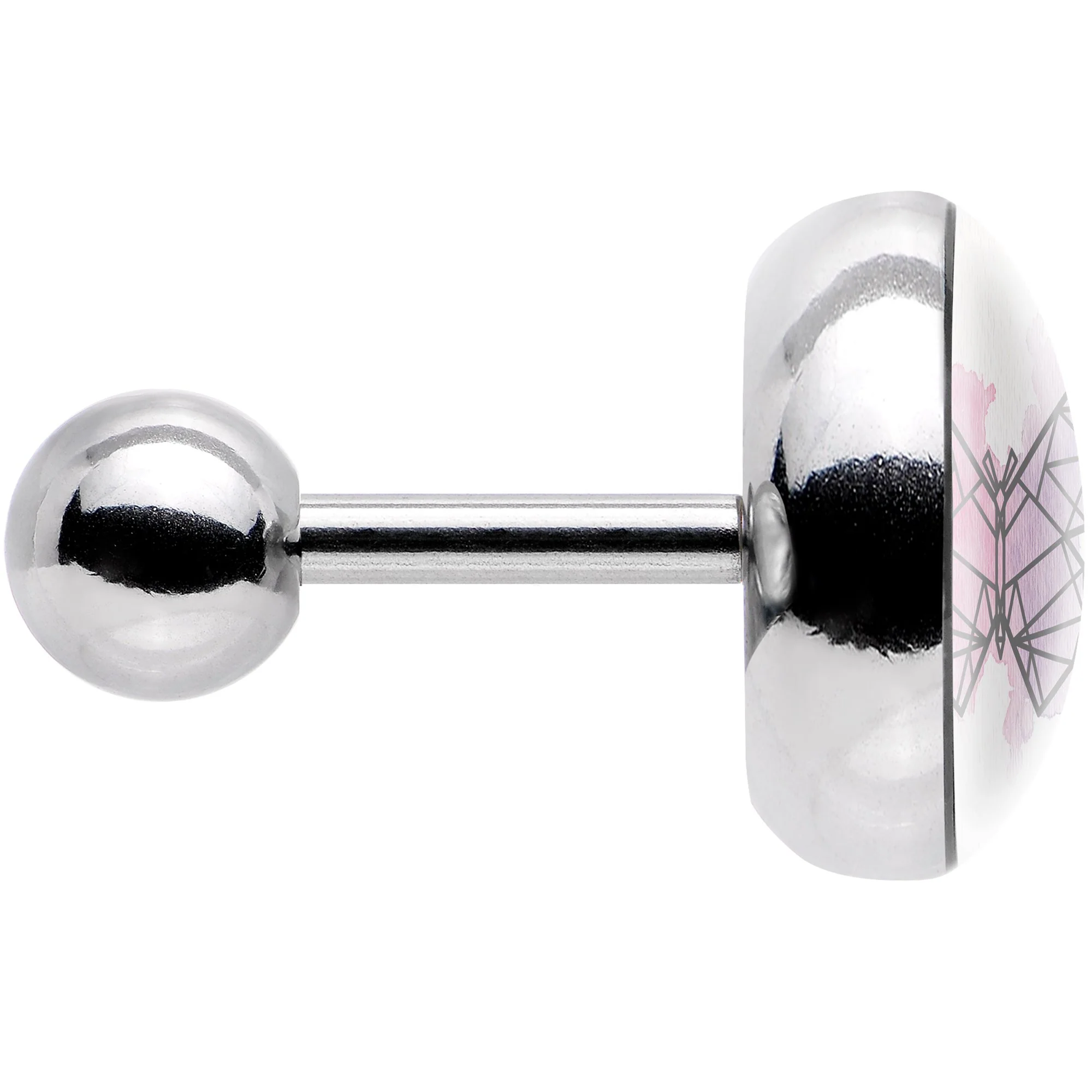 16G 1/4 Watercolor Geometric Butterfly Tragus Cartilage Earring - Image 3