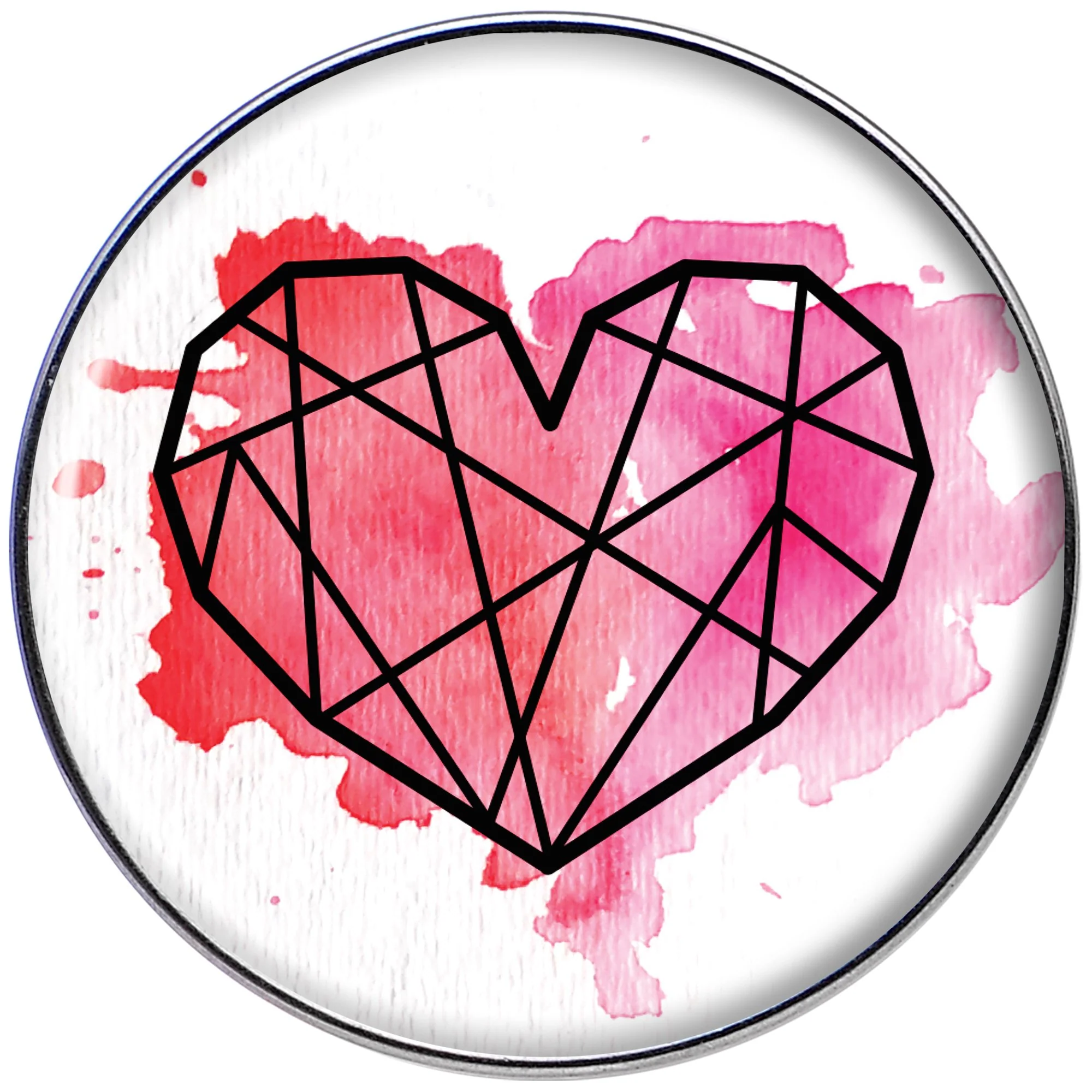16G 1/4 Watercolor Geometric Heart Tragus Cartilage Earring - Image 2
